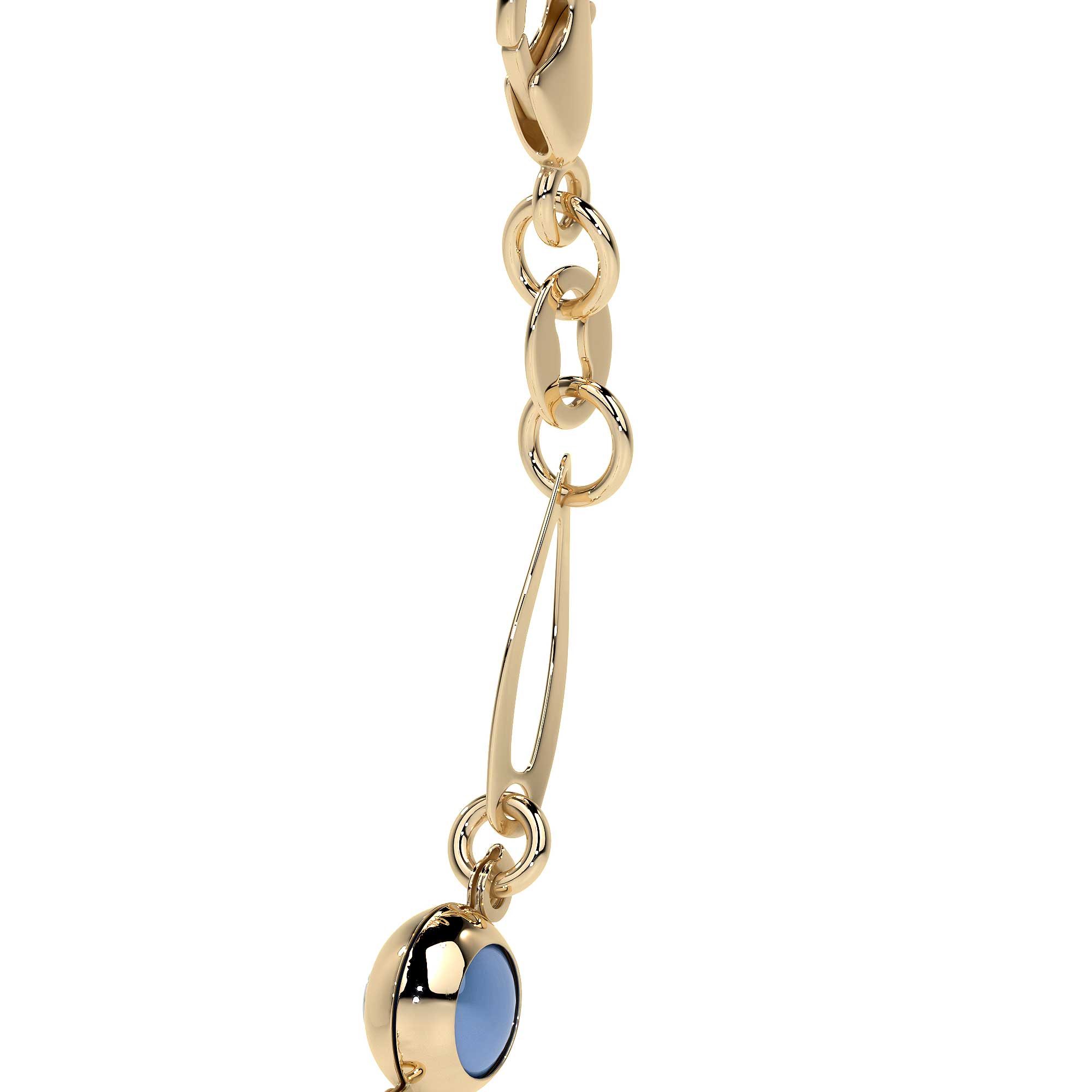 Pulsera De Mujer De Ojos Multicolor De 10 Quilates 3mm, 18cm Color Dorado Diámetro 6   Largo 18 Cm 15.2 Cm