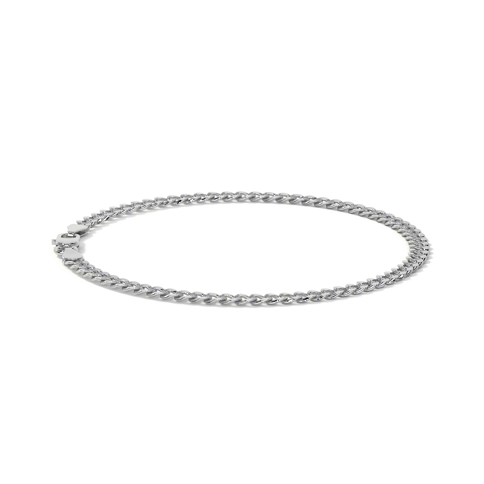 Pulsera De Plata 925 Barbarada 18cm Calibre 3.2mm Italiana