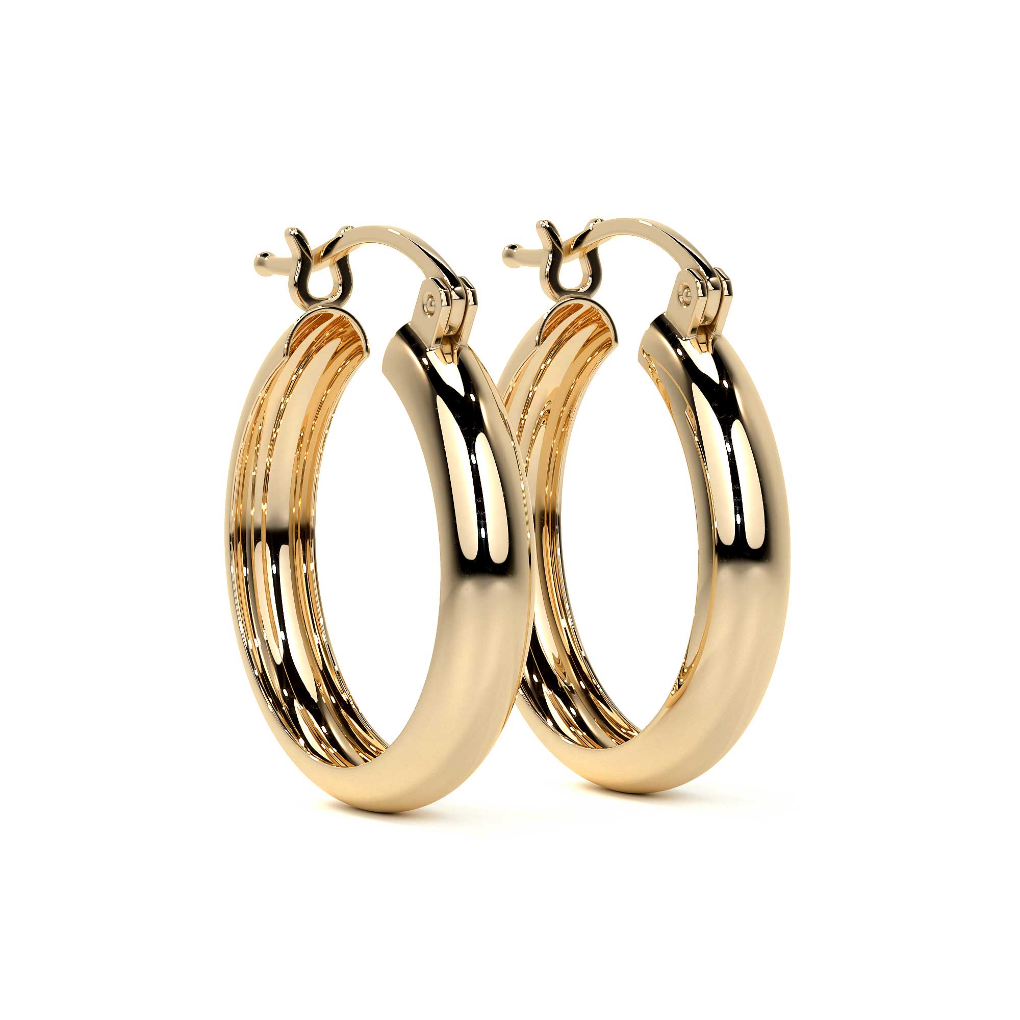 Arracada De Oro De 10k Lisa De 20 mm