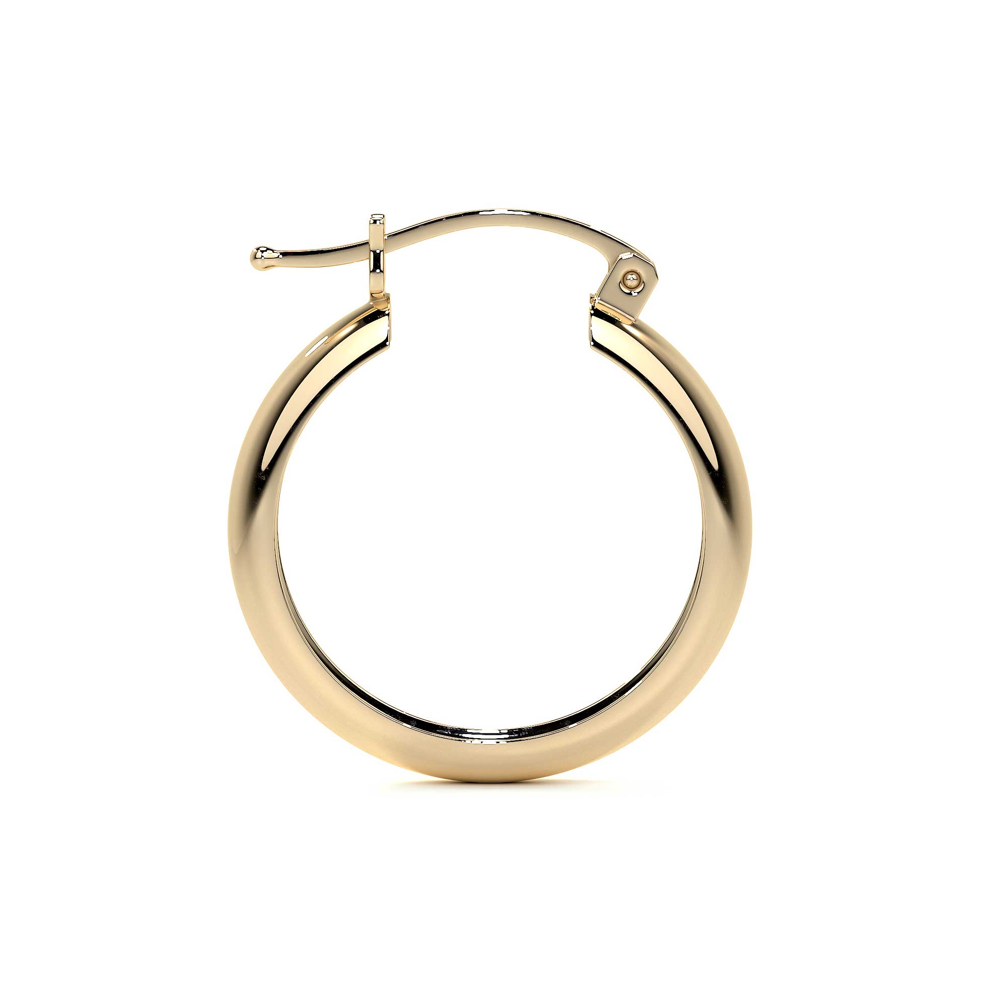 Arracada De Oro De 10k Lisa De 20 mm