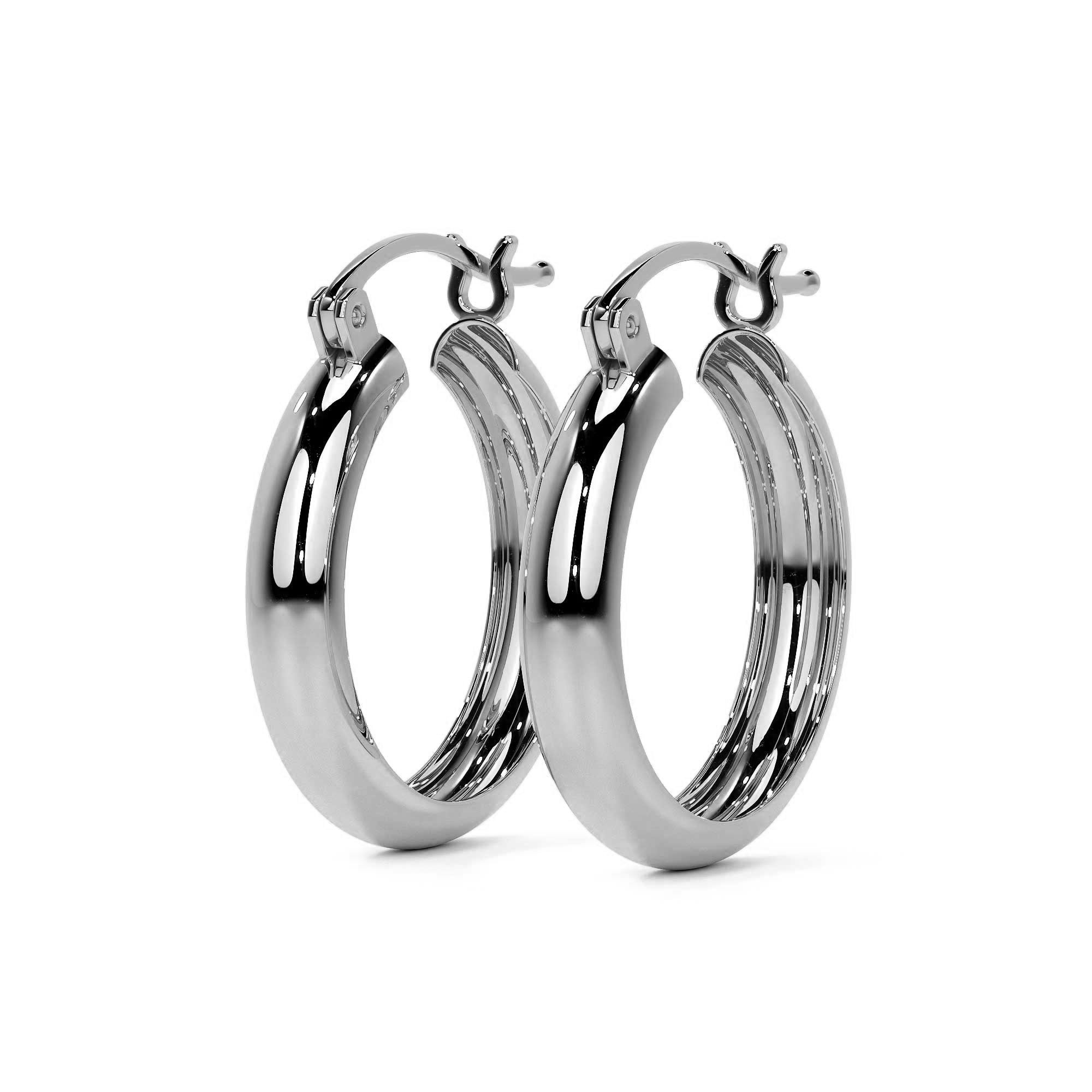 Arracada Bangle Para Mujer De Plata 925 Lisa De 18mm