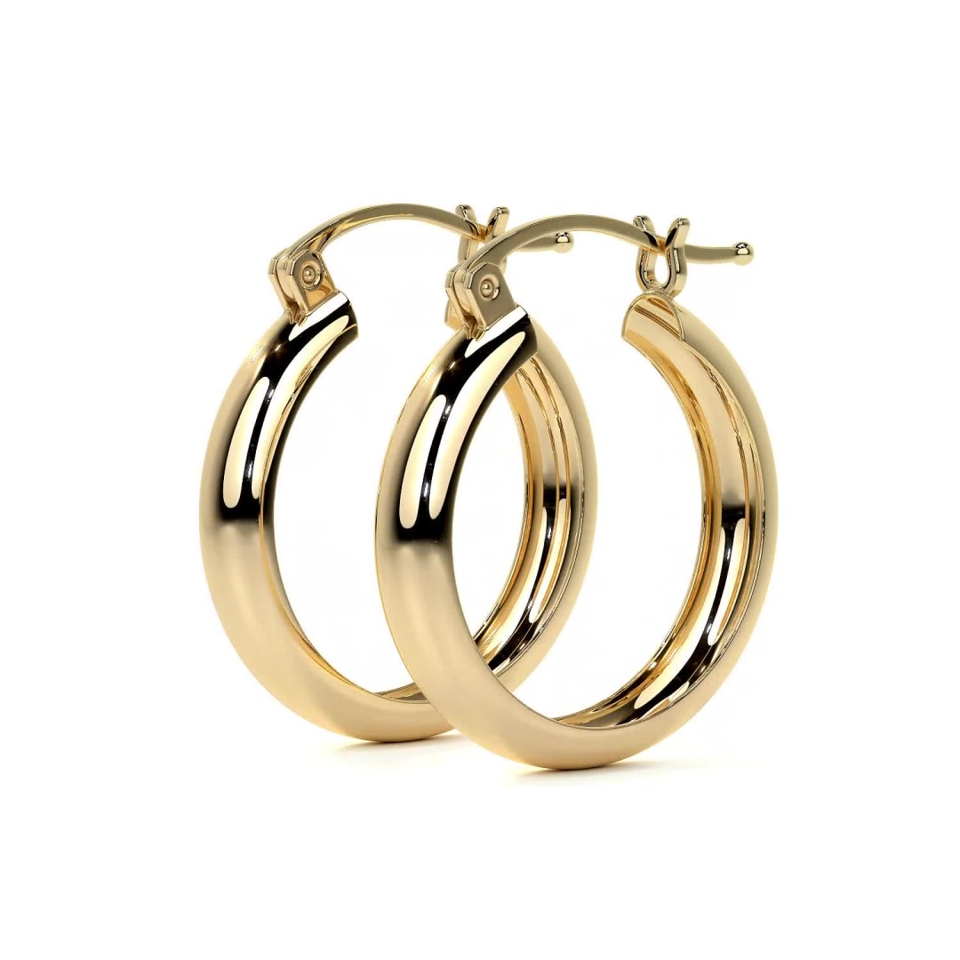 Arracada Bangle De Oro De 10k Lisa De 4mm de Ancho