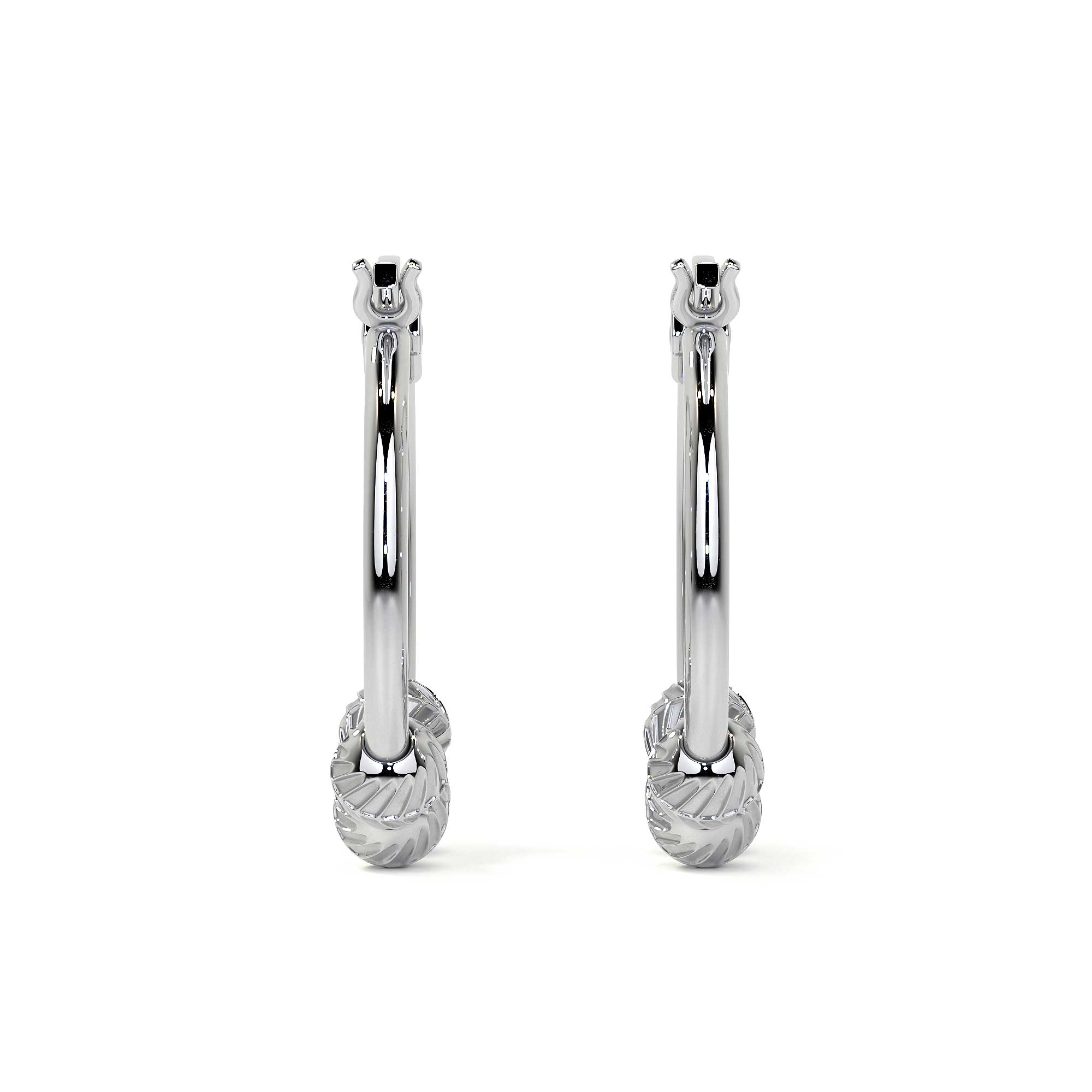 Arete De Plata Ley 925 Para Mujer Con Bola Diamantada