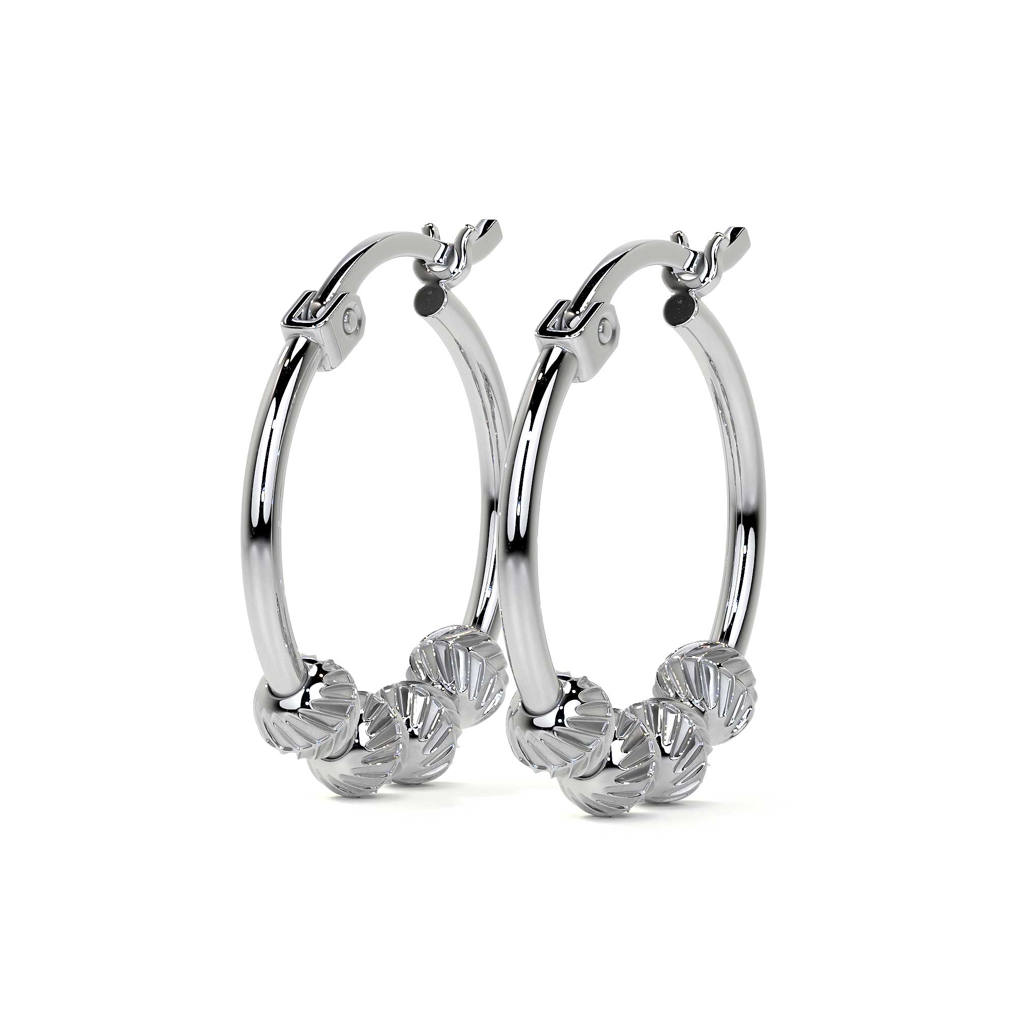 Arete De Plata Ley 925 Para Mujer Con Bola Diamantada