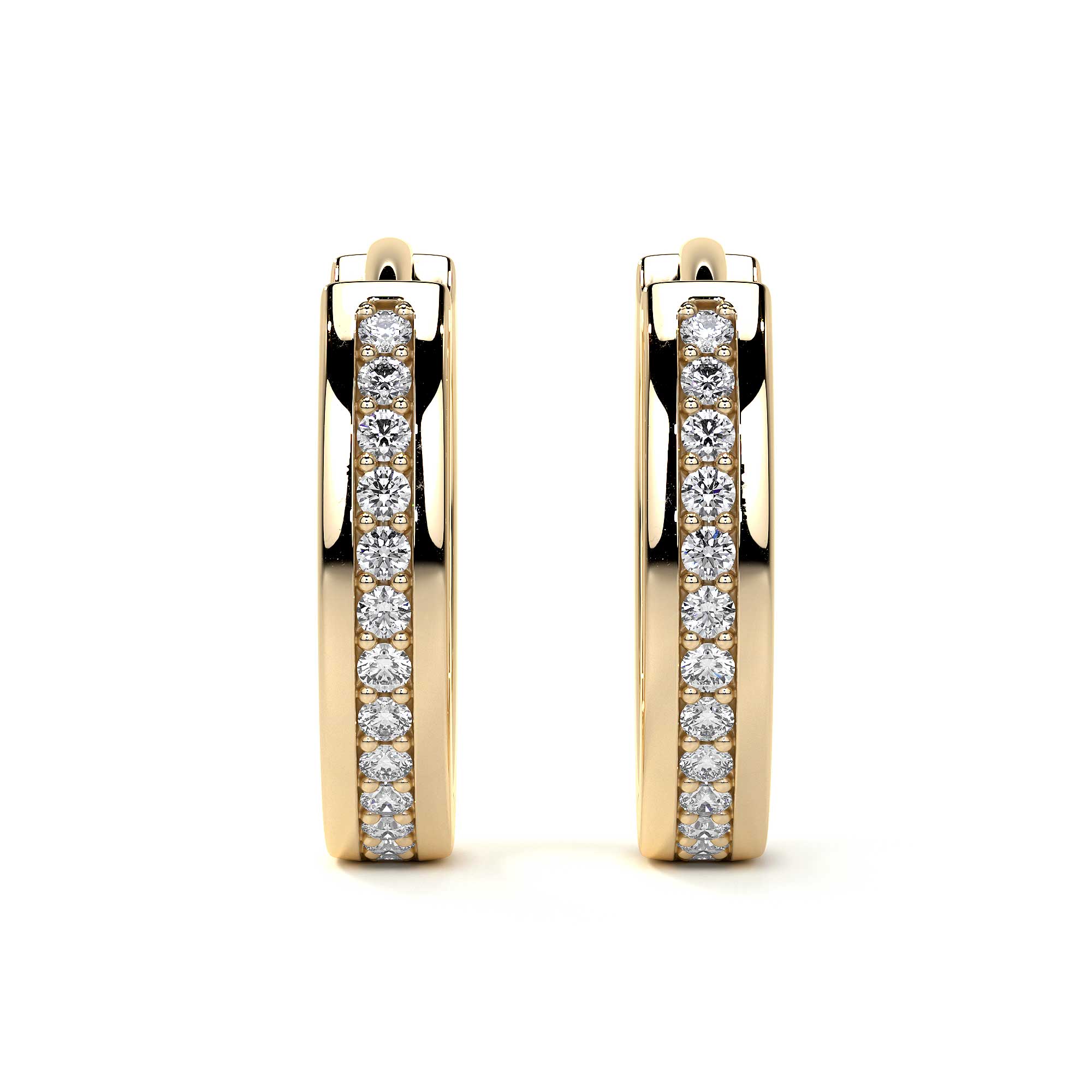 Aretes Huggies Oro 10k Con Zirconia