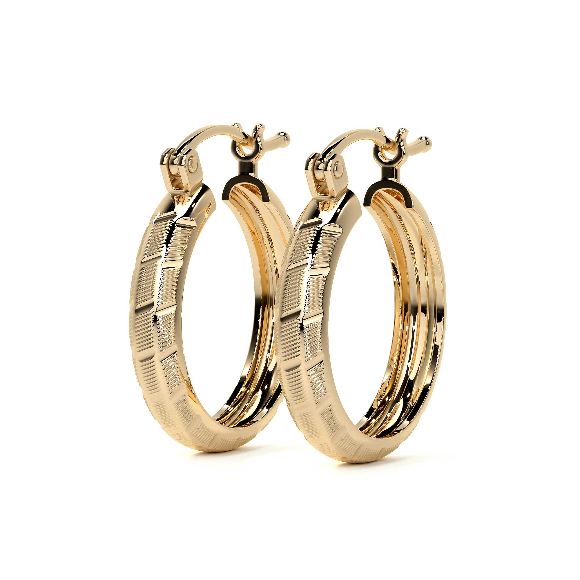 Arracada Bangle De Oro 10k Diamantado Diagonal