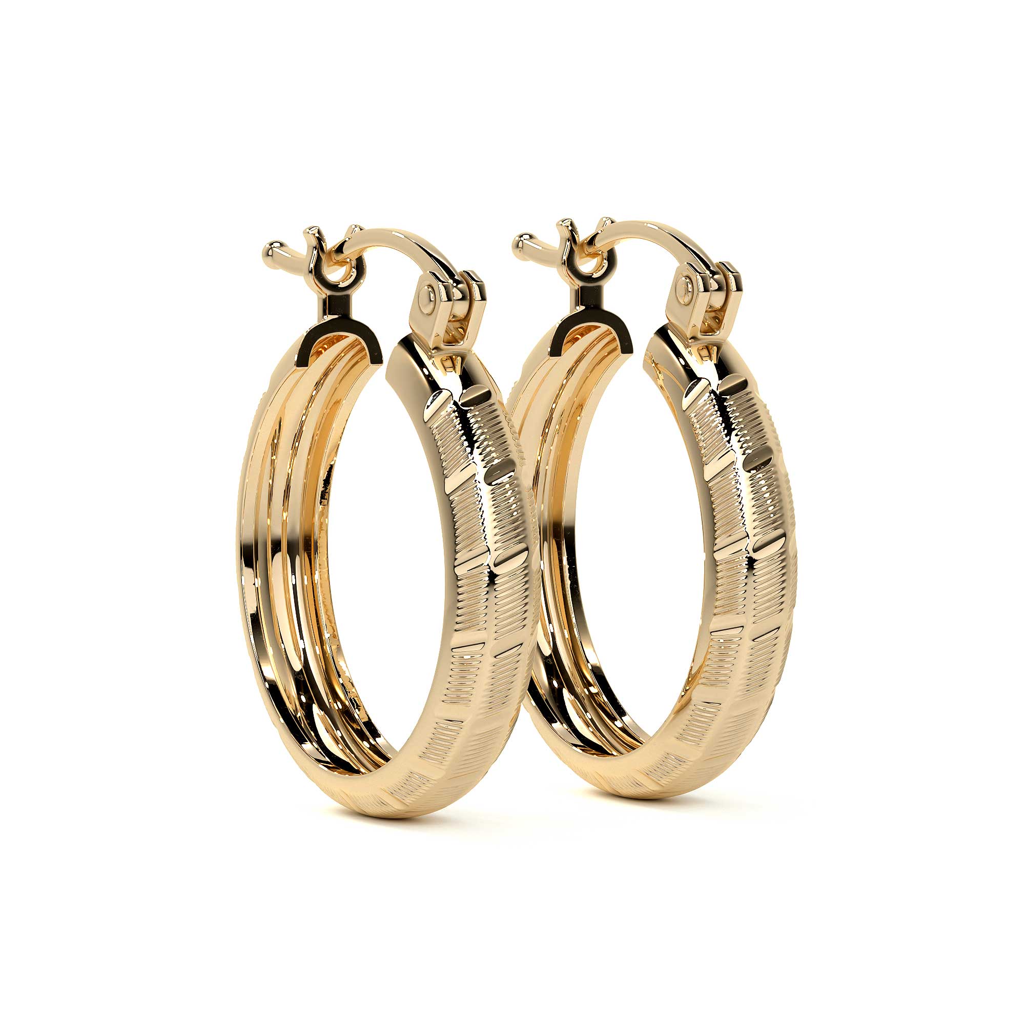 Arracada Bangle De Oro 10k Diamantado Diagonal