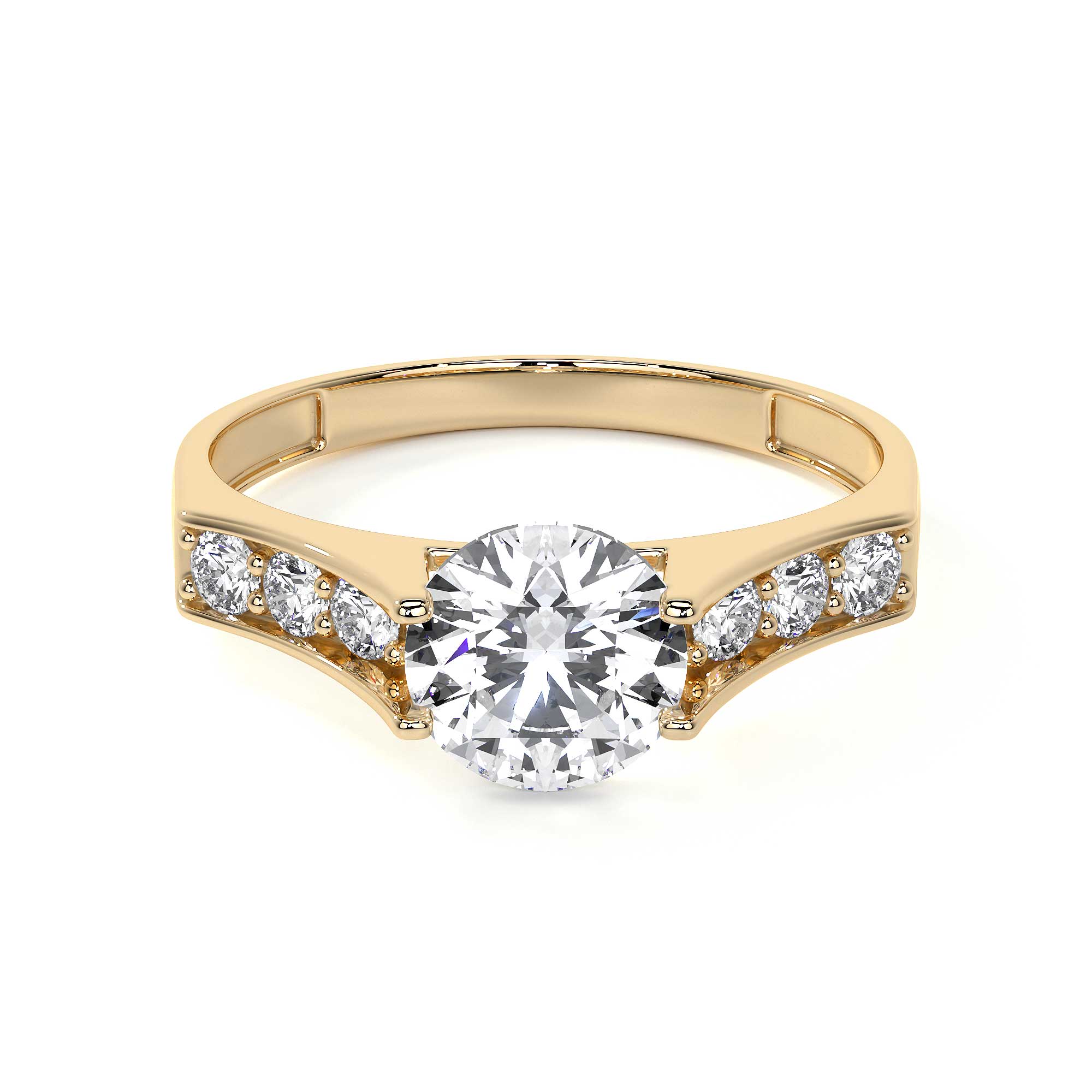 Anillo De Compromiso De Oro 10k Con Piedras Zirconia