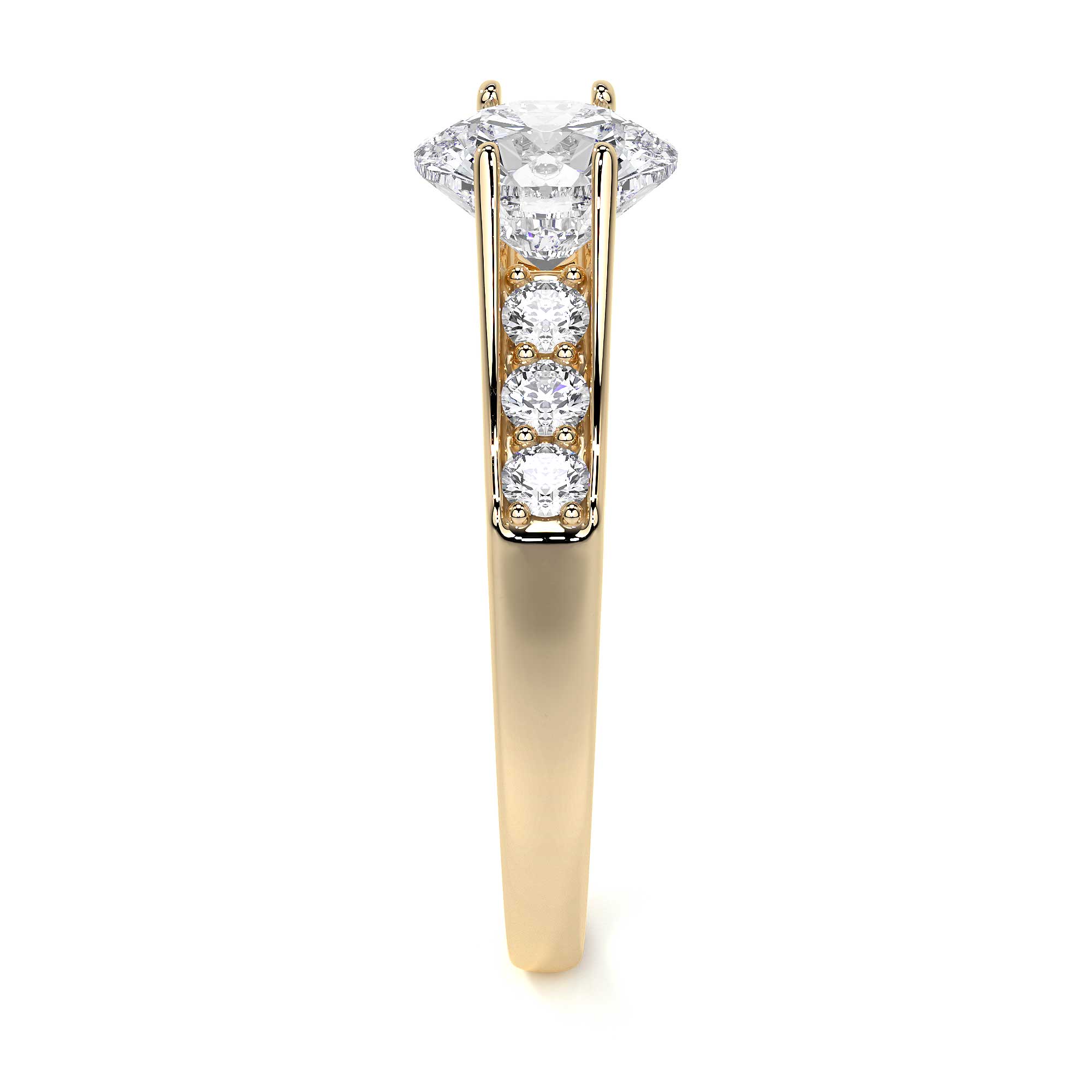 Anillo De Compromiso De Oro 10k Con Piedras Zirconia