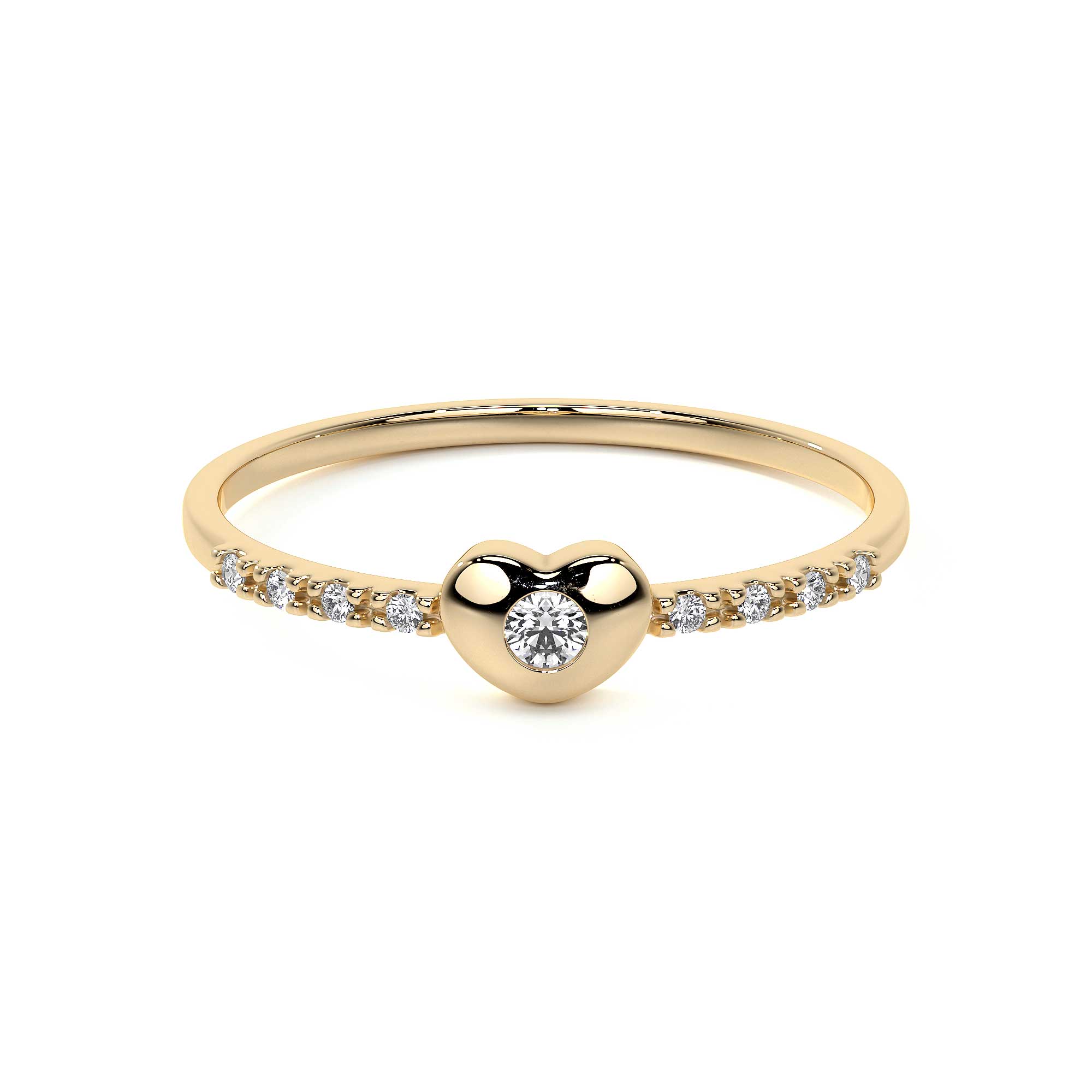 Anillo Con Diamantes De Oro De 14k De Corazón Para Mujer
