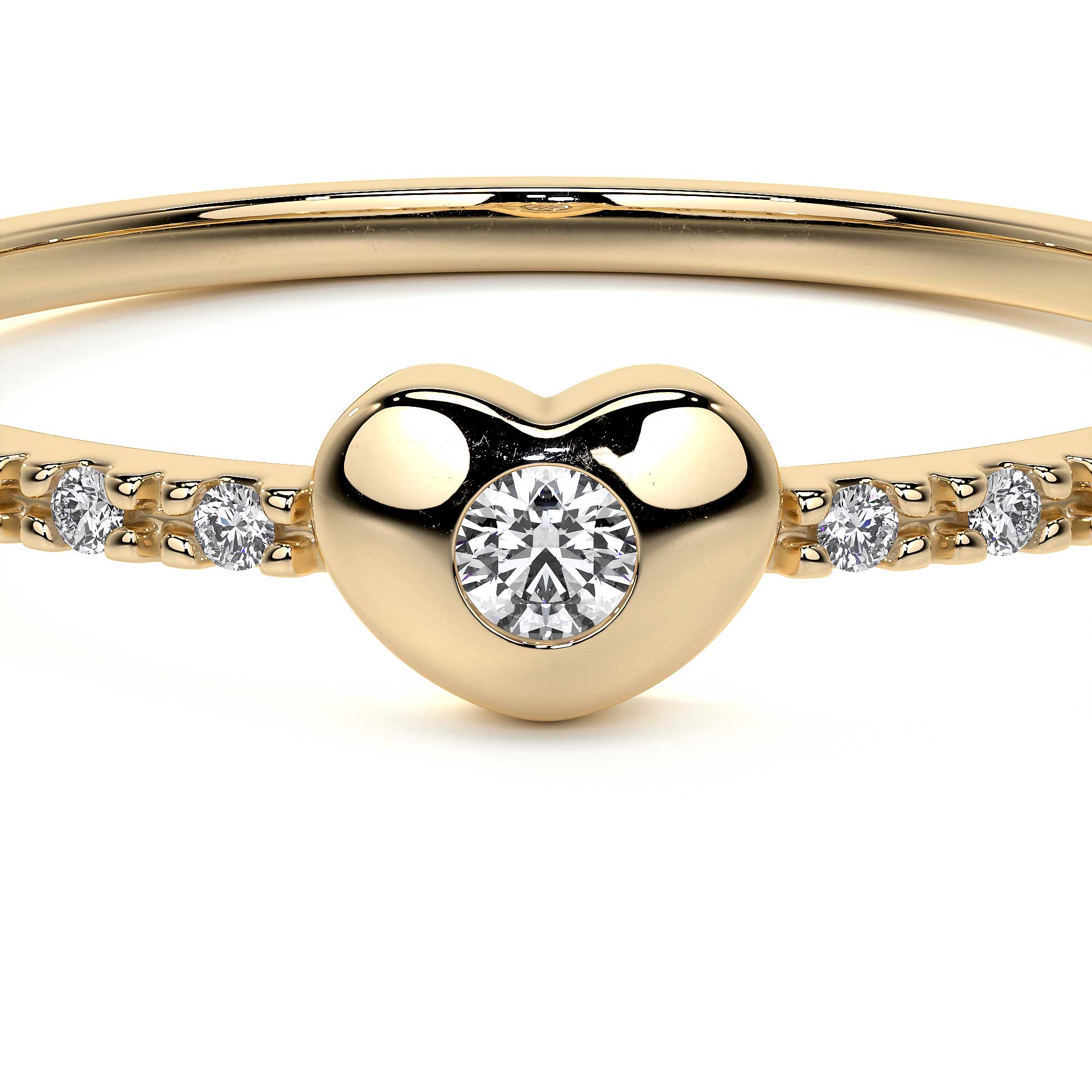 Anillo Con Diamantes De Oro De 14k De Corazón Para Mujer