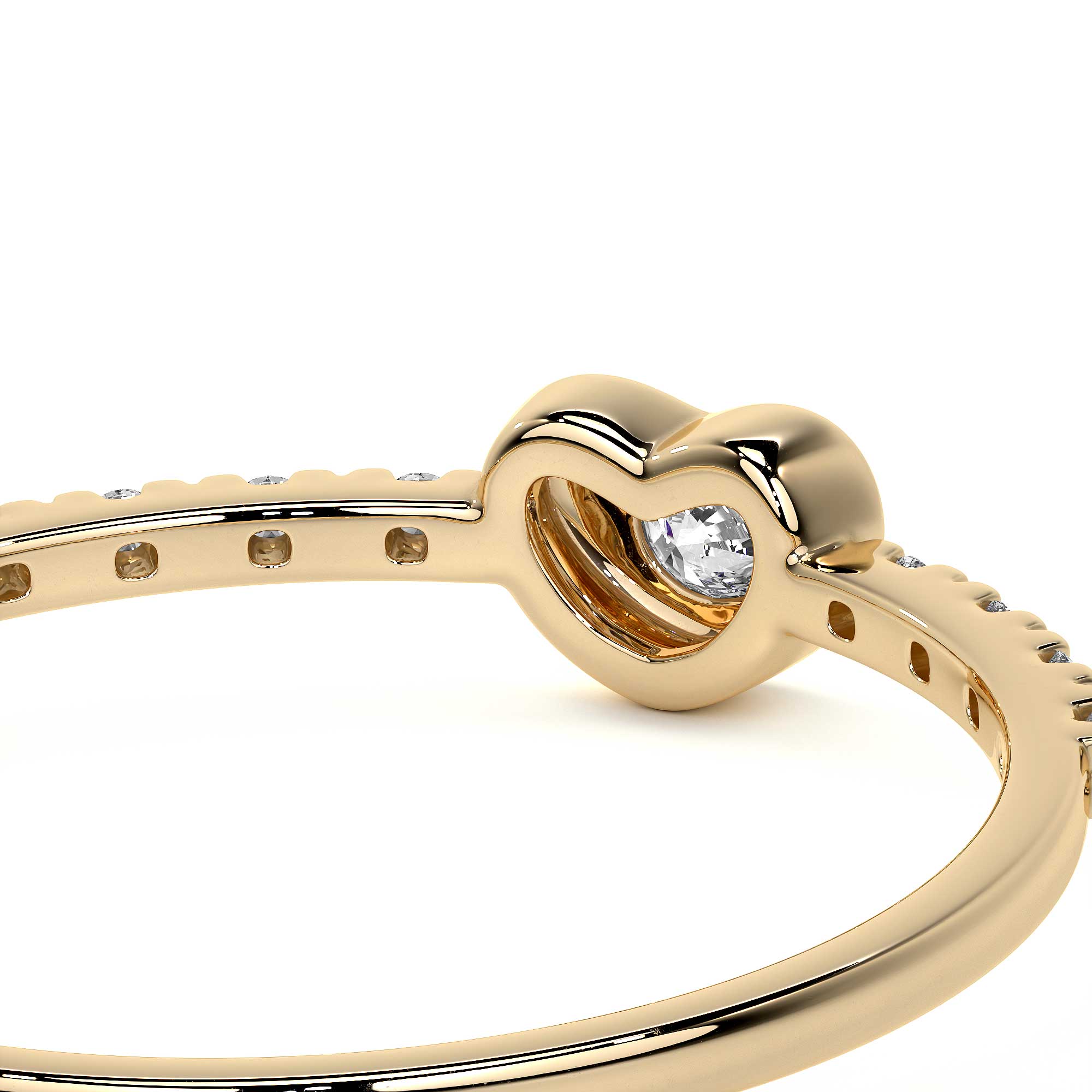 Anillo Con Diamantes De Oro De 14k De Corazón Para Mujer