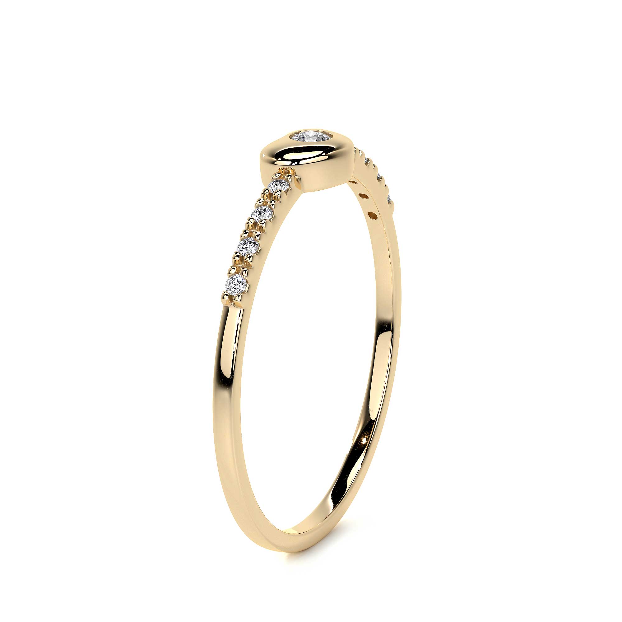 Anillo Con Diamantes De Oro De 14k De Corazón Para Mujer