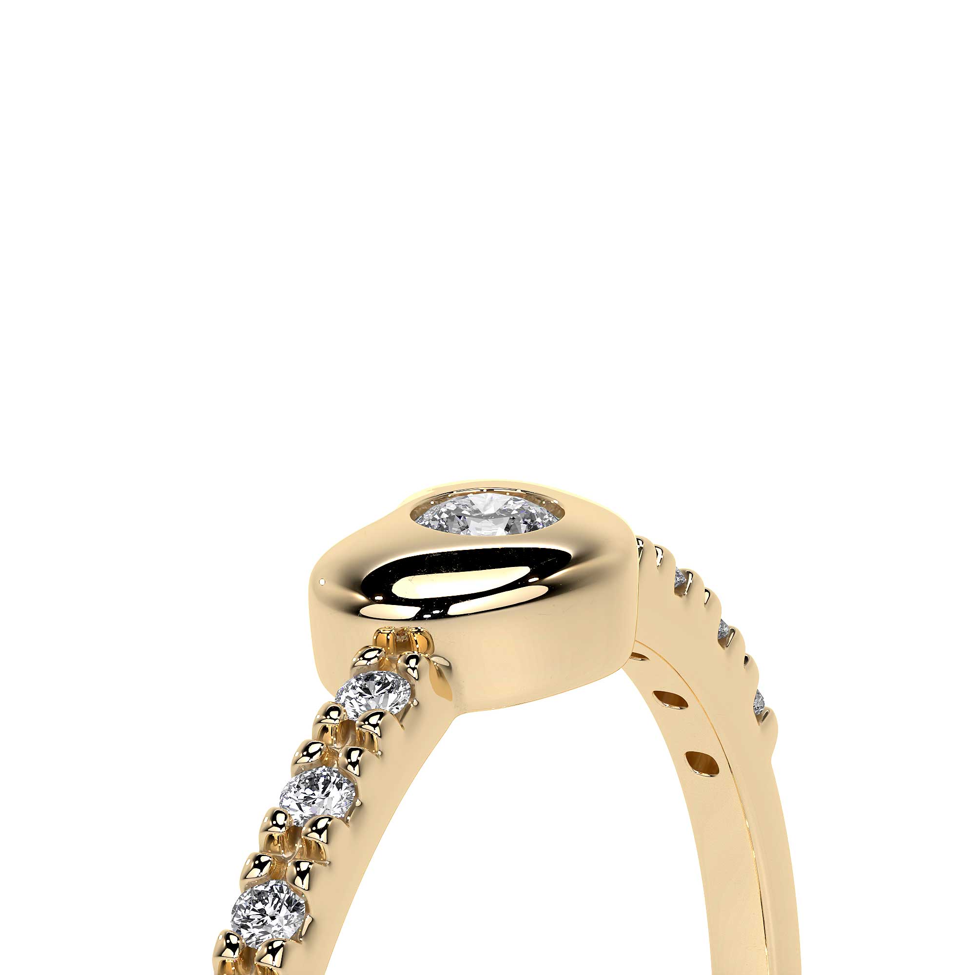 Anillo Con Diamantes De Oro De 14k De Corazón Para Mujer