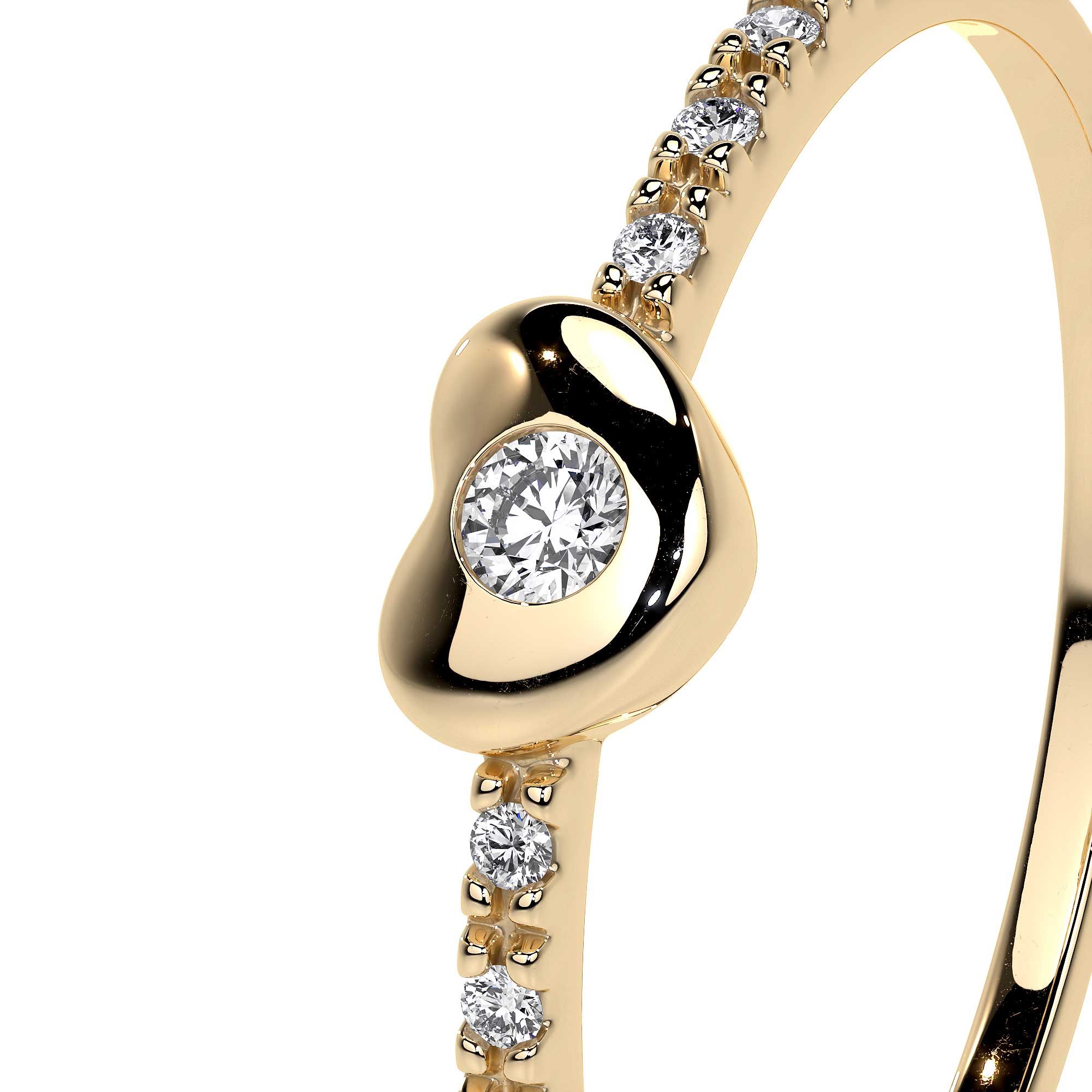 Anillo Con Diamantes De Oro De 14k De Corazón Para Mujer