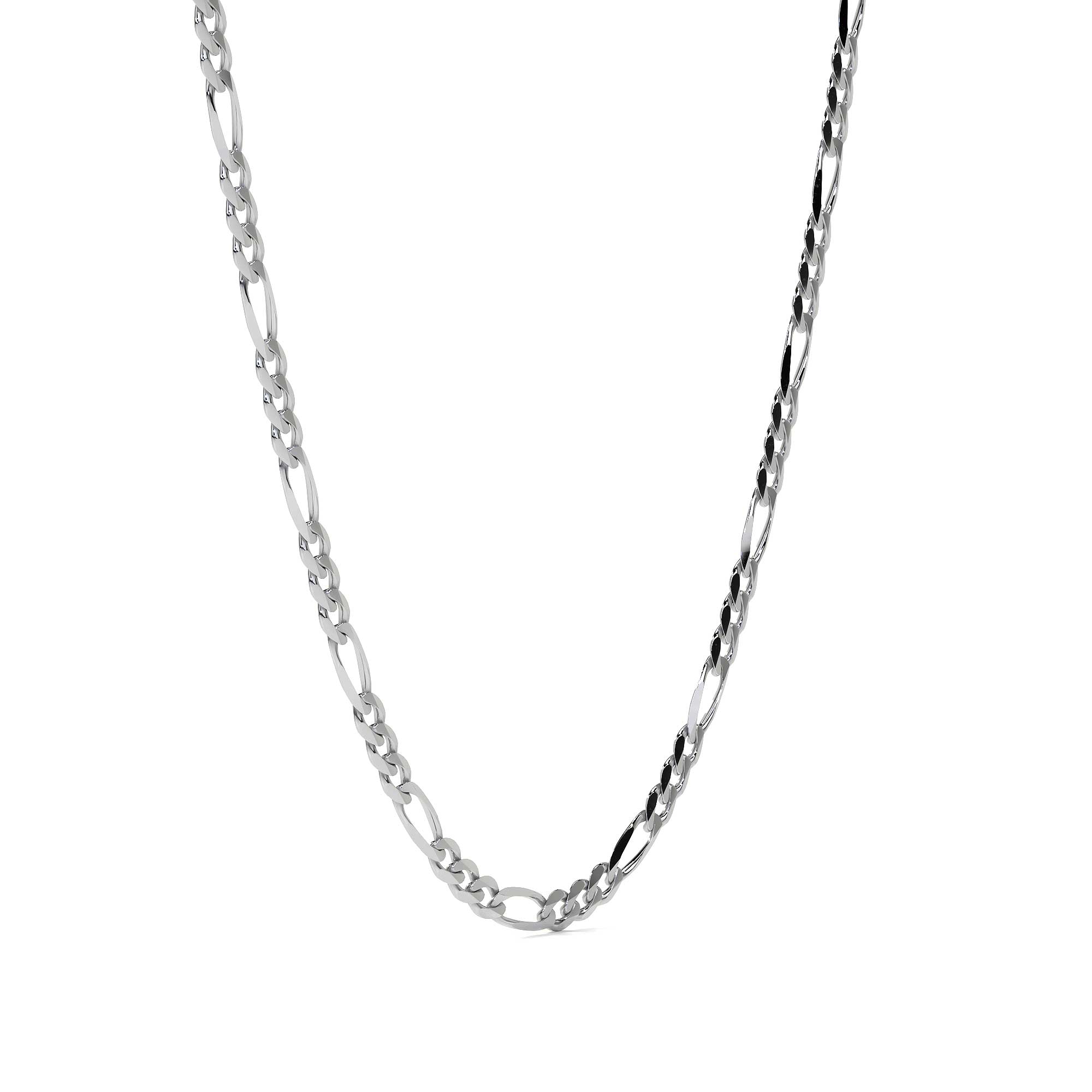 Cadena De Plata 925 Estilo 3x1 Figaro De 60 Cm Calibre 4.1mm