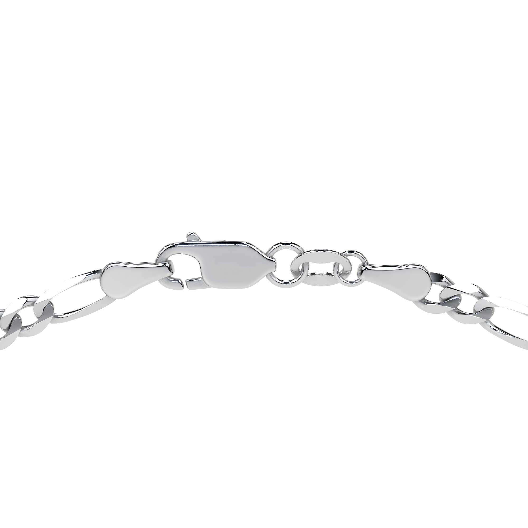 Cadena De Plata 925 Estilo 3x1 Figaro De 60 Cm Calibre 4.1mm