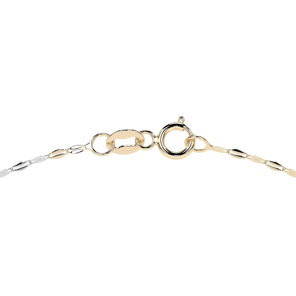 Cadena de Oro 10K Grano de Café Tricolor | Collar Italiano Ligero Oro Blanco, Amarillo y Rosa
