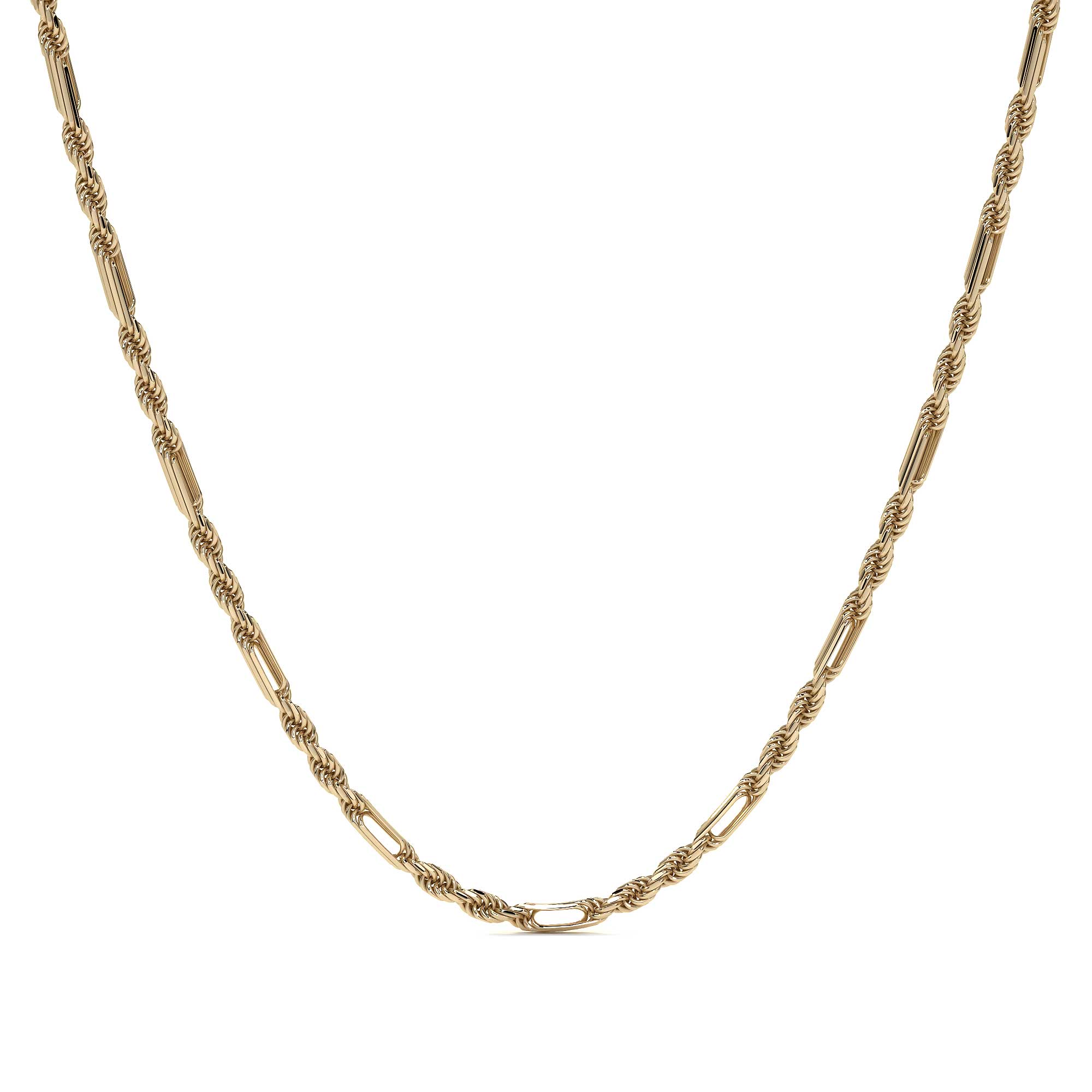 Cadena De Oro 10k Technigold Estilo Milano Figaro 45cm Dorado