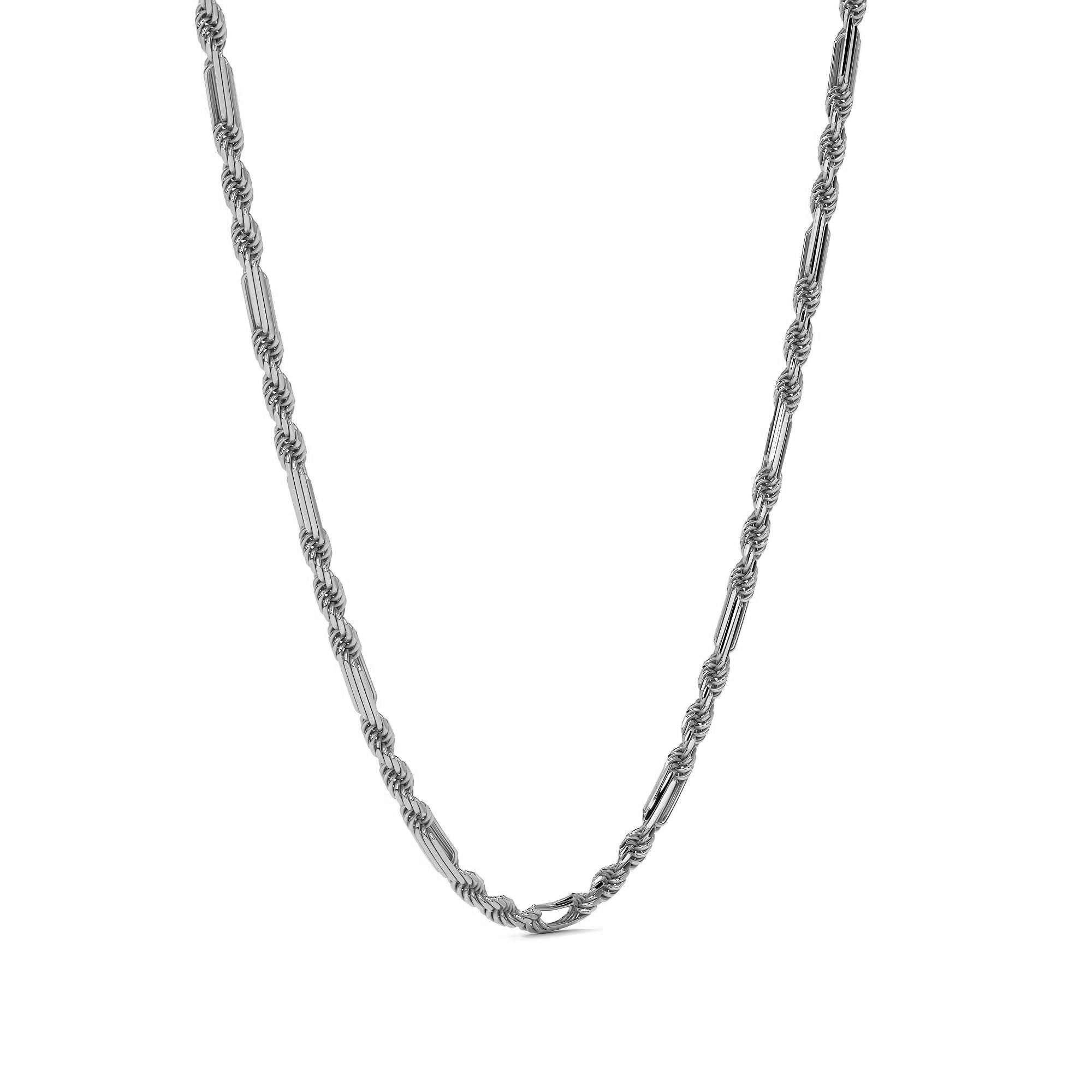 Cadena De Plata 925 Torsal Figaro 3x1 De 55cm Calibre 7.5mm