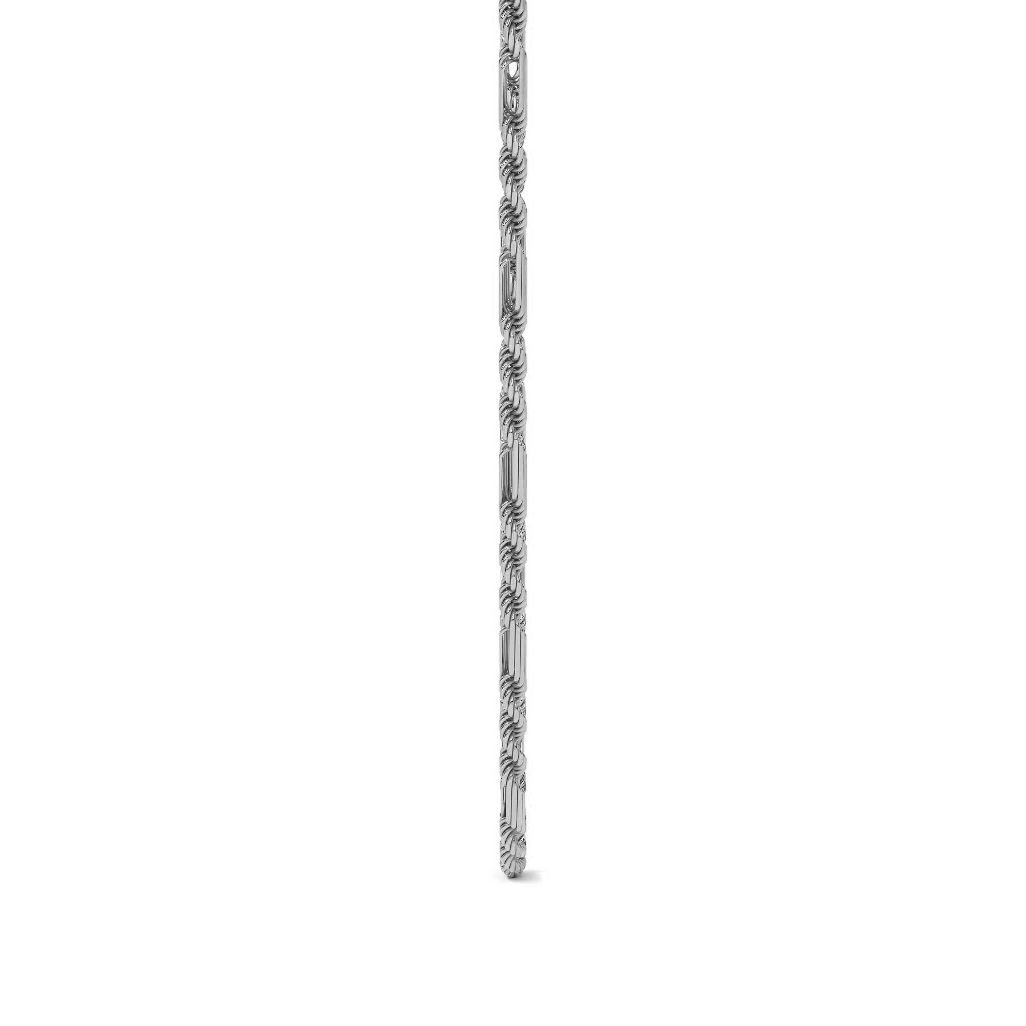 Cadena De Plata 925 Torsal Figaro 3x1 De 55cm Calibre 7.5mm