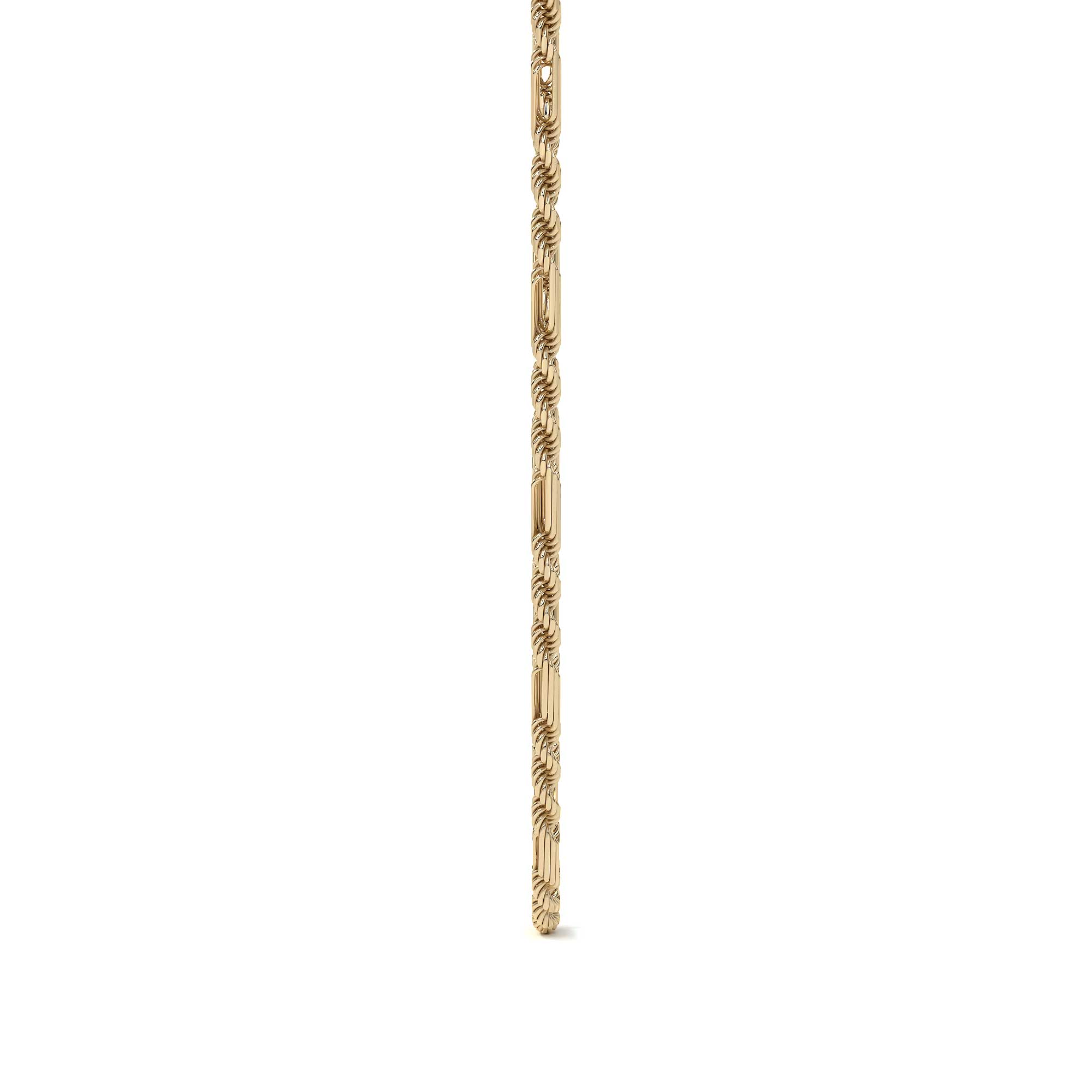 Cadena Italiana Torsal 3x1 Figaro 14k, 60cm, Calibre 3.0mm