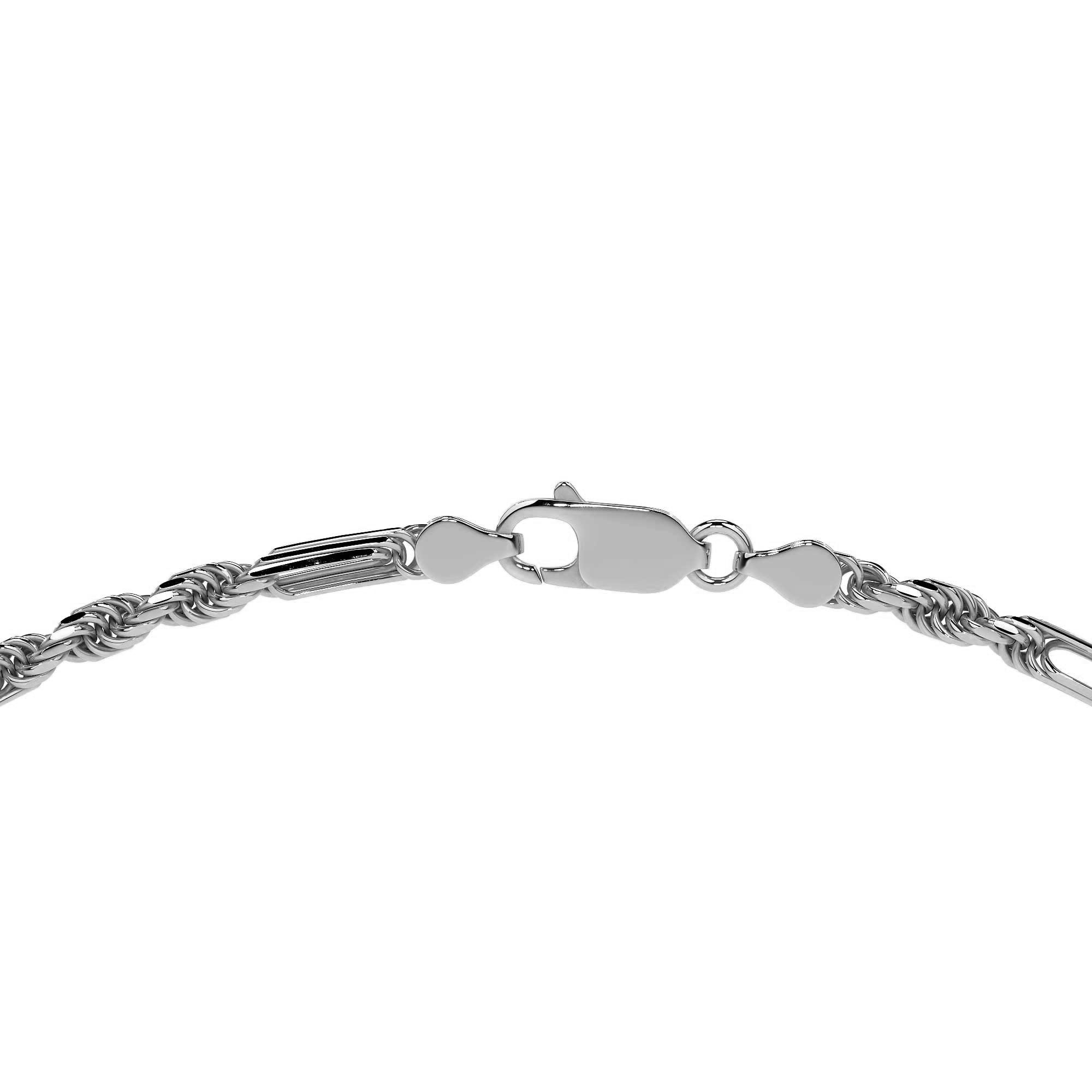Cadena De Plata 925 Torsal Figaro 3x1 De 55cm Calibre 7.5mm