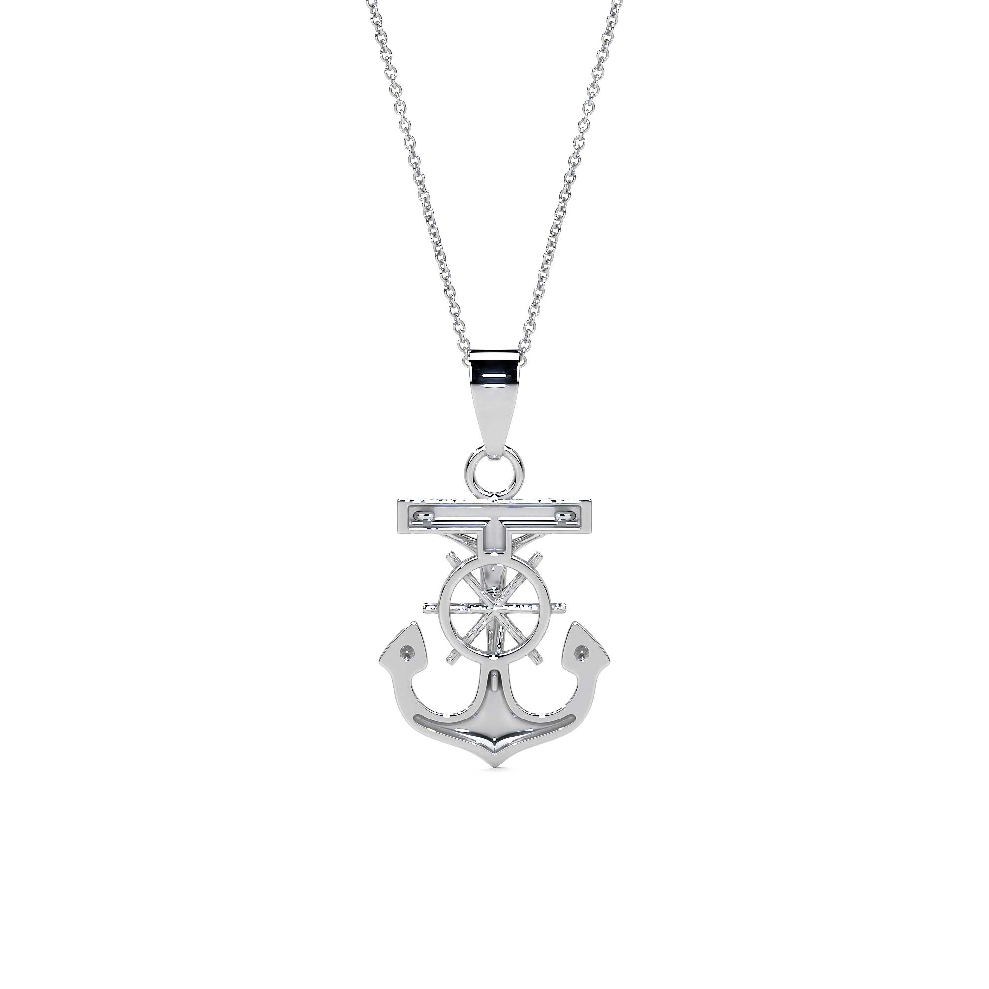 Dije De Cruz Con Forma De Ancla De Plata 925
