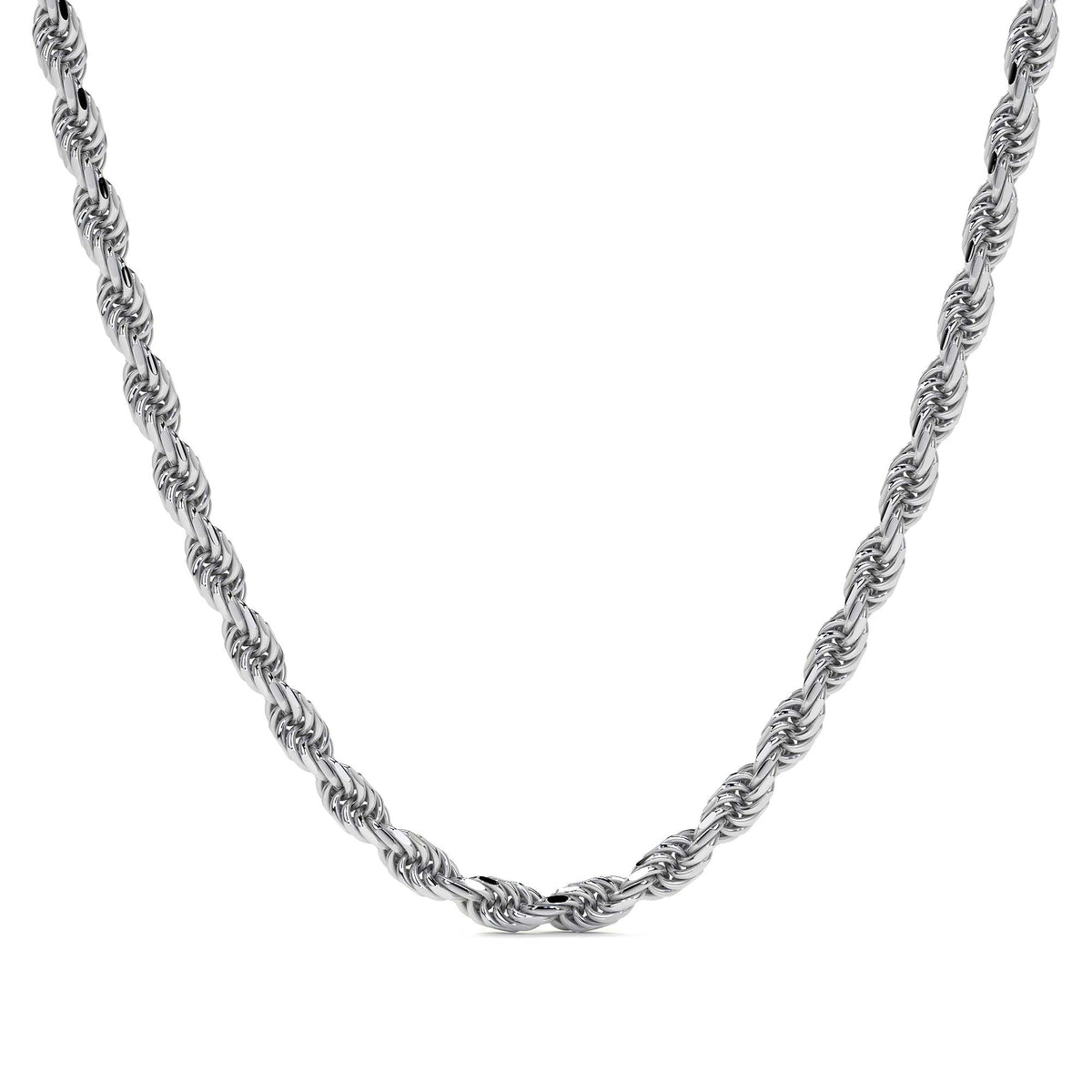 Cadena De Plata 925 Torsal De 55cm Calibre 3.2 Mm, 4 Colores