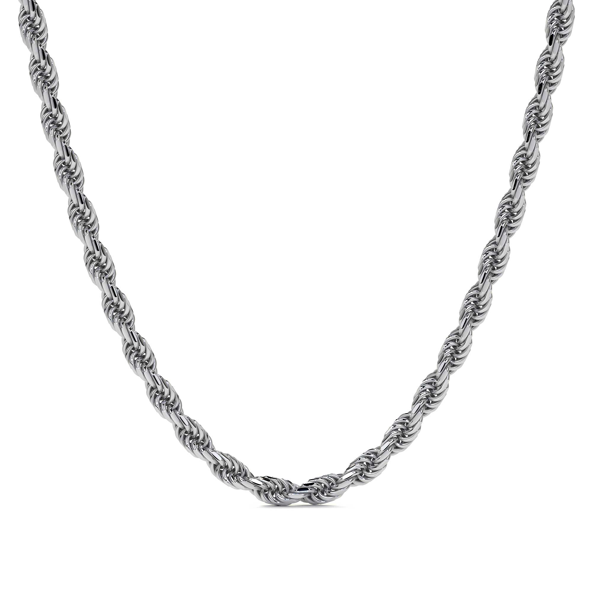 Cadena De Plata 925 Torsal De 55cm Calibre 3.2 Mm, 4 Colores