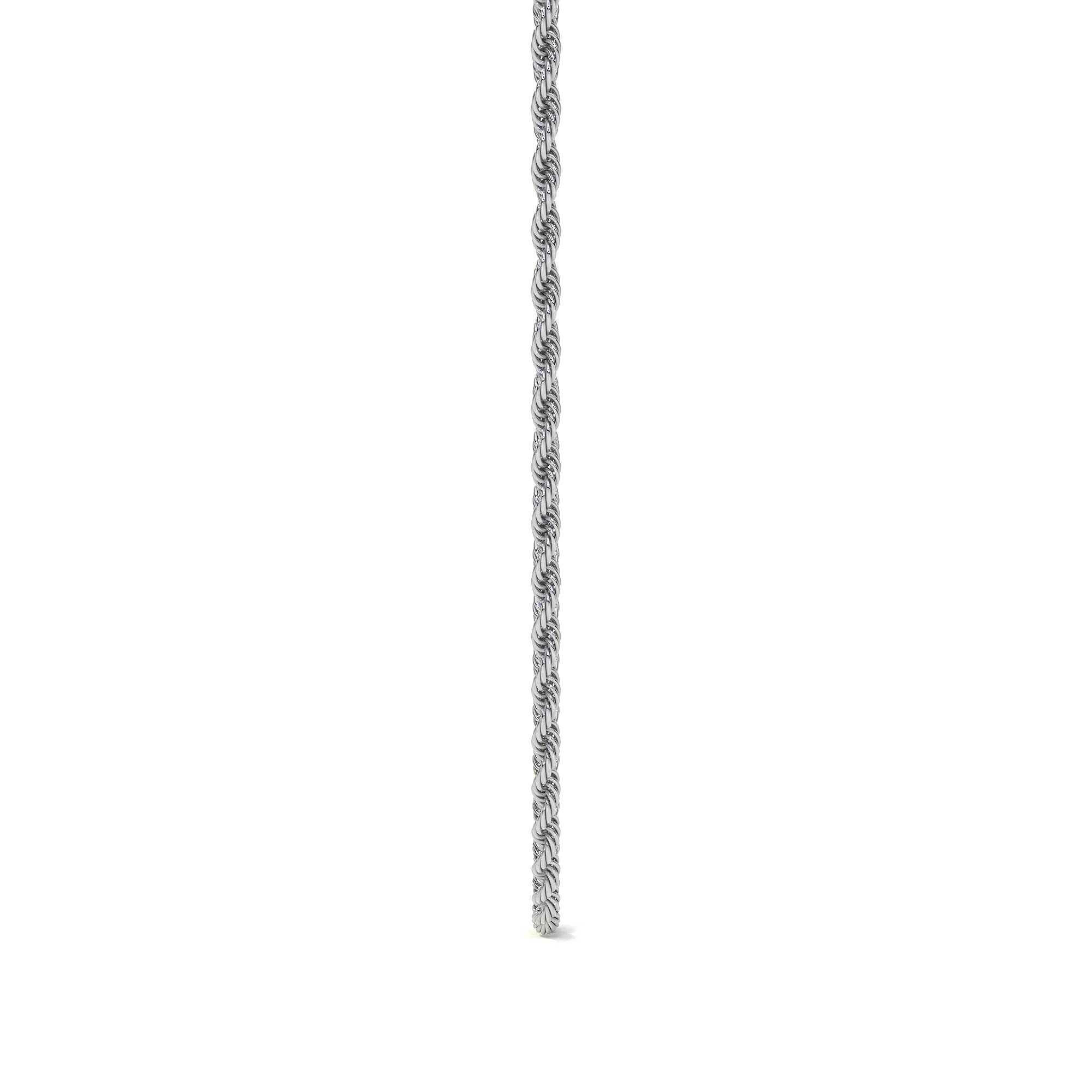 Cadena Torsal De Plata Ley 925 Diamantada De 2mm