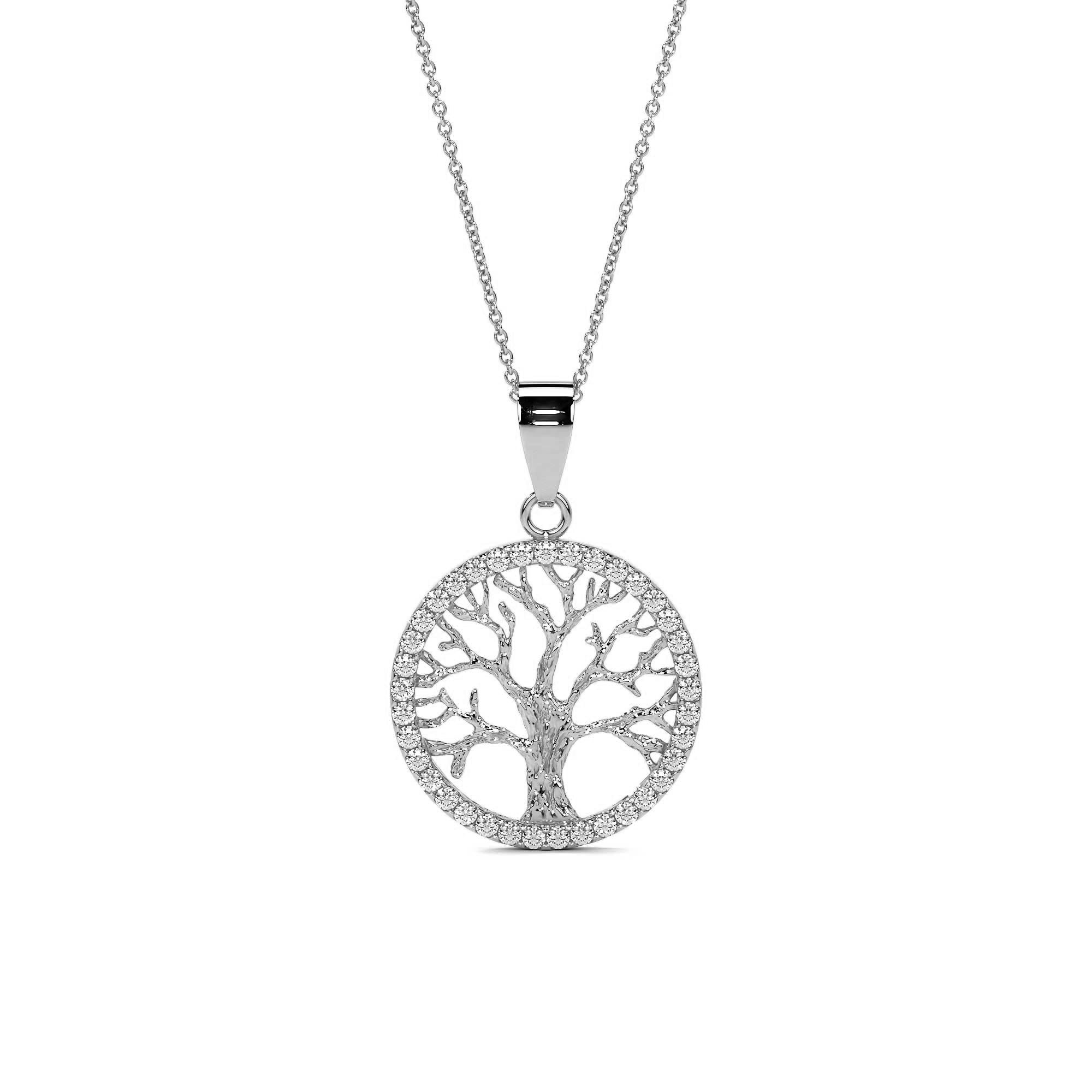 Gargantilla Con Dije De Árbol De La Vida Plata 925 Plateado