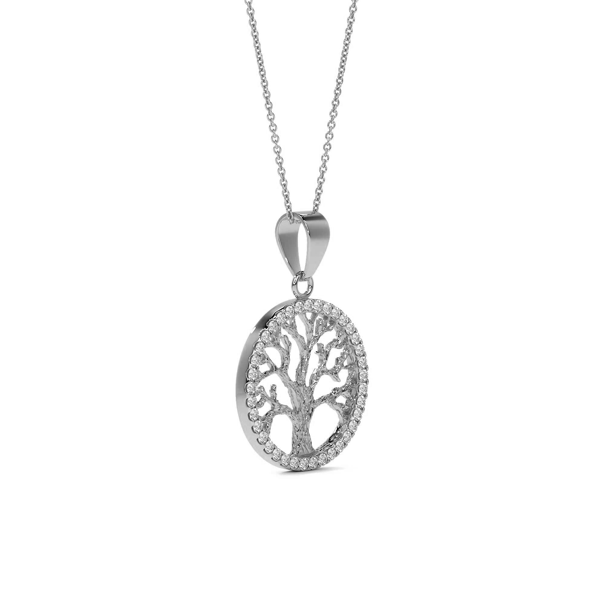 Gargantilla Con Dije De Árbol De La Vida Plata 925 Plateado