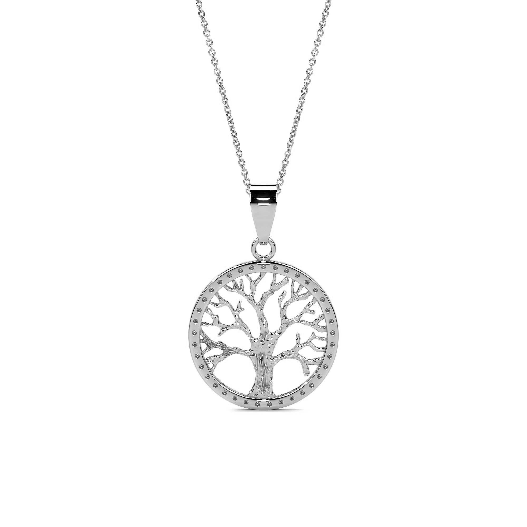 Gargantilla Con Dije De Árbol De La Vida Plata 925 Plateado