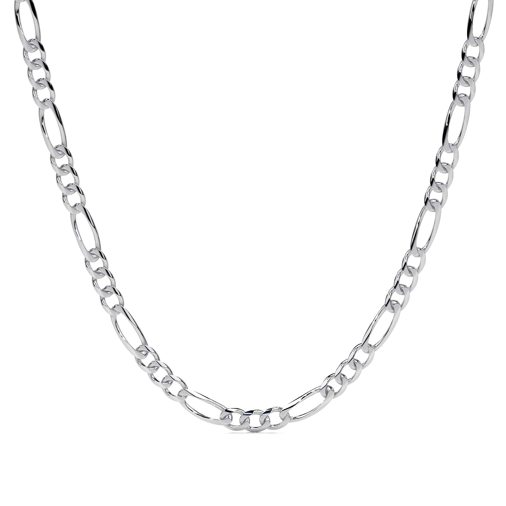 Cadena De Plata 925 Estilo 3x1 Figaro De 55 Cm Calibre 6.1mm