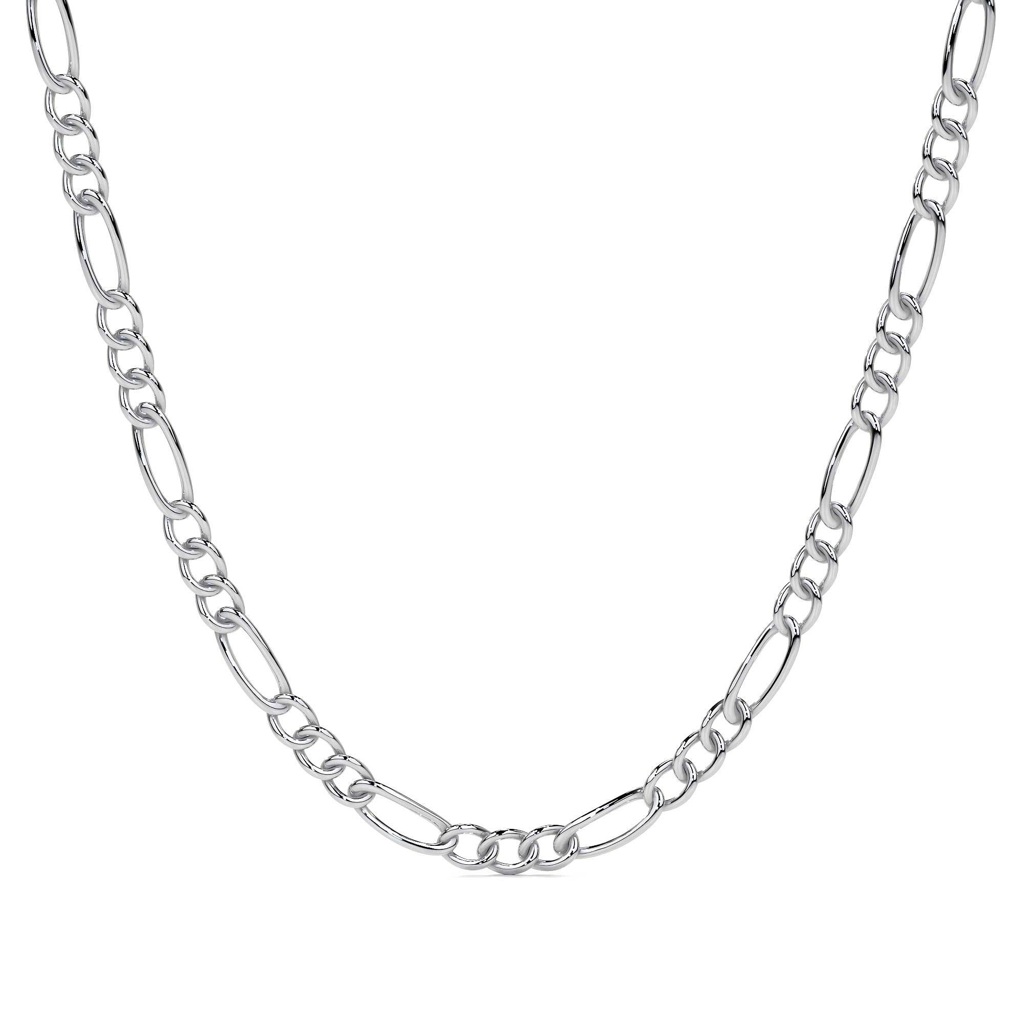 Cadena De Plata 925 Estilo 3x1 Figaro De 55 Cm Calibre 6.1mm