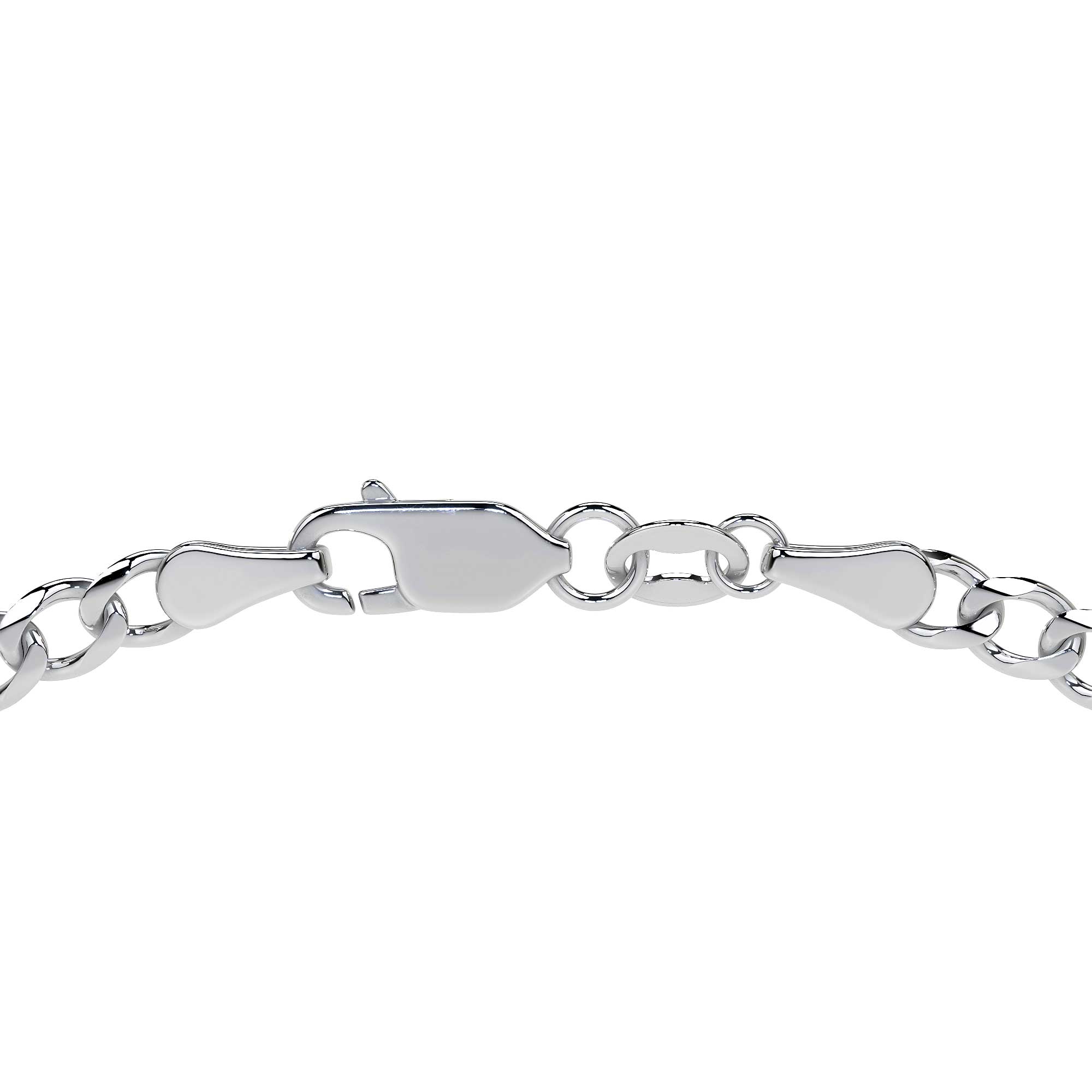 Cadena De Plata 925 Estilo 3x1 Figaro De 55 Cm Calibre 6.1mm