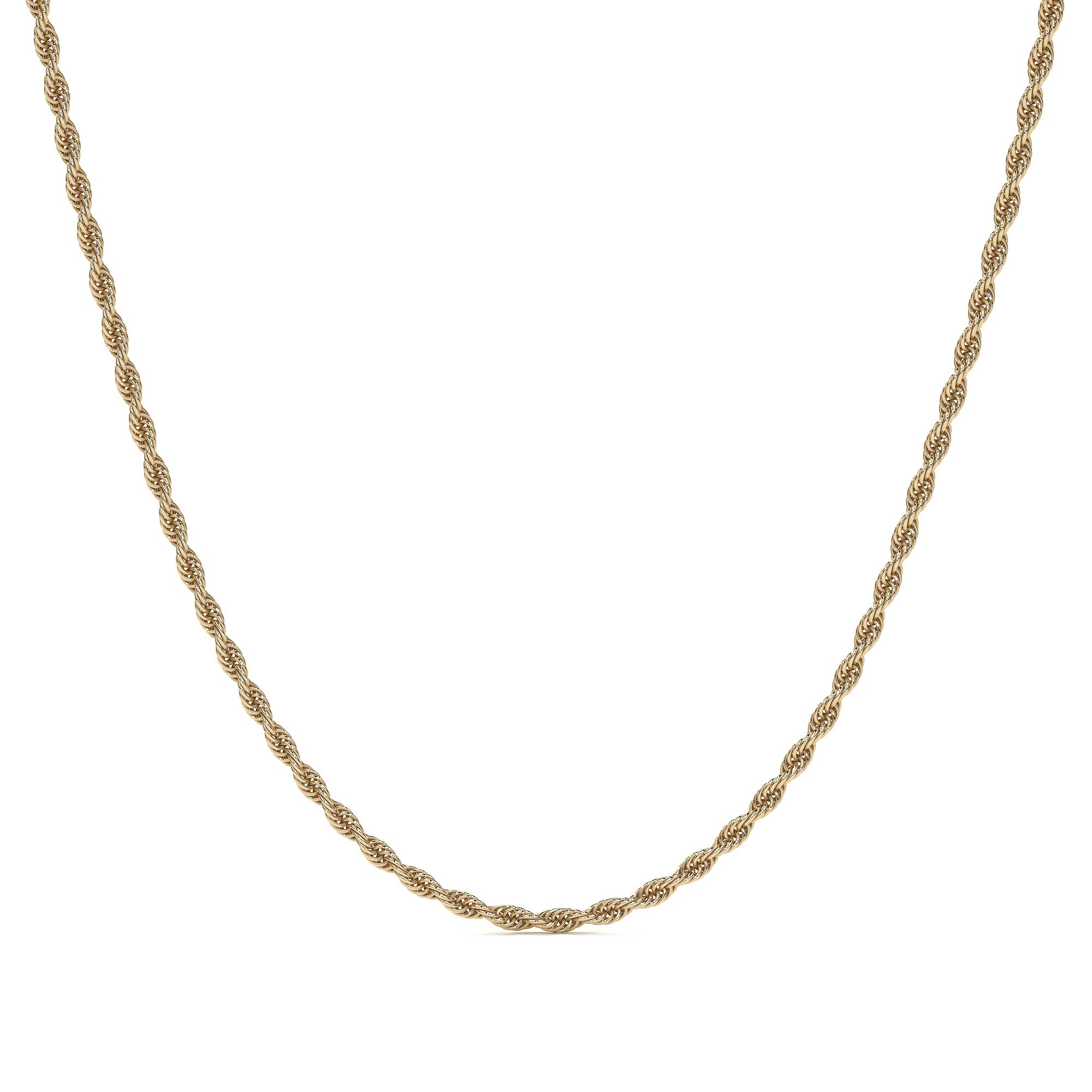 Cadena De Oro Hombre Italiano Torsal 10k Calibre 1.9mm 50 Cm