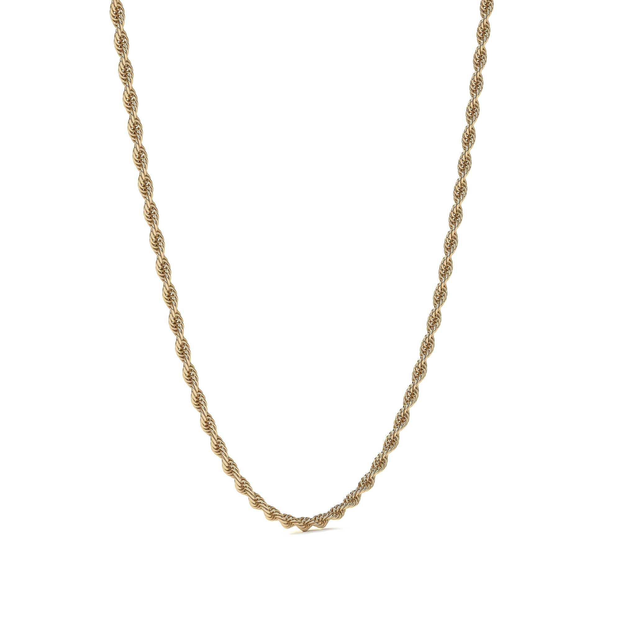 Cadena De Oro Hombre Italiano Torsal 10k Calibre 1.9mm 50 Cm