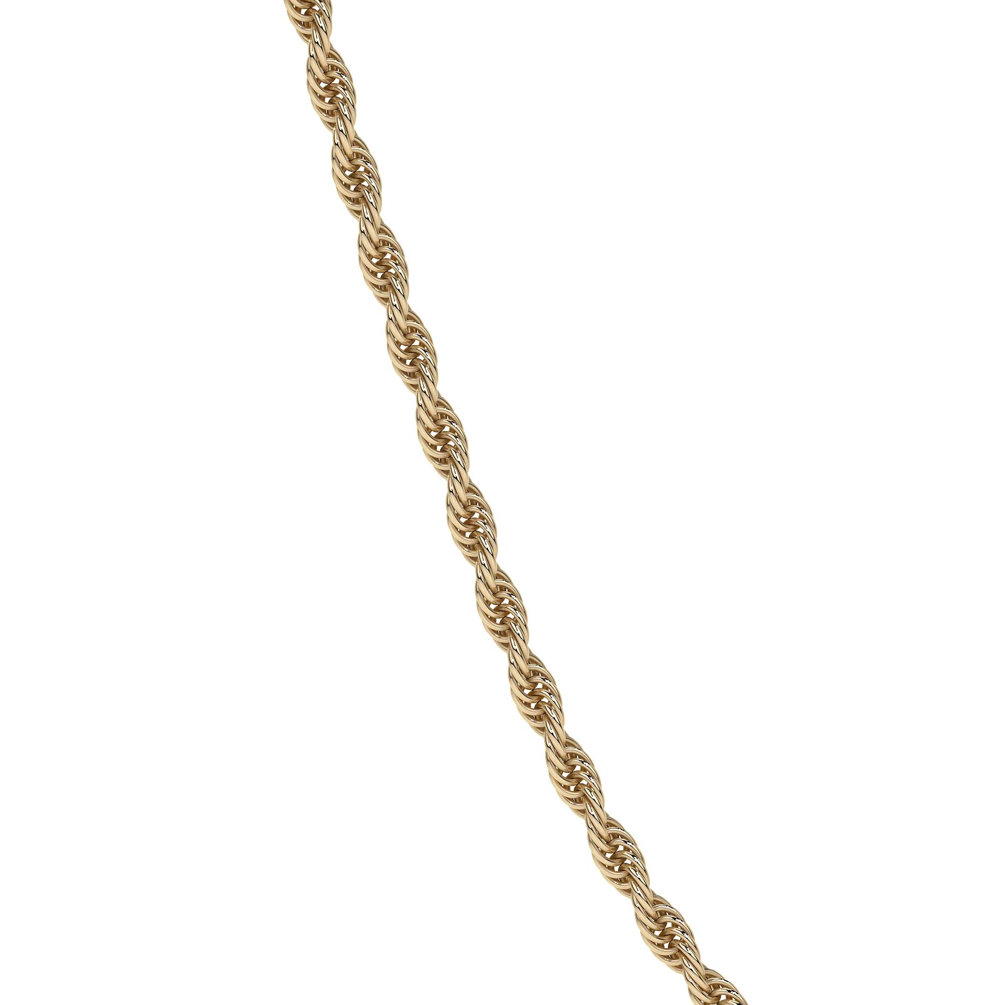 Cadena De Oro Hombre Italiano Torsal 10k Calibre 1.9mm 50 Cm