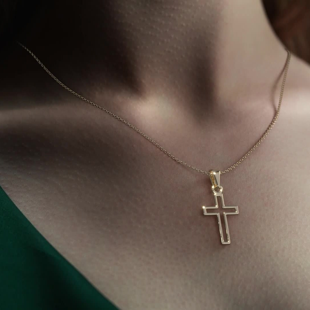 Collar Para Mujer De Oro De 10k De Cruz