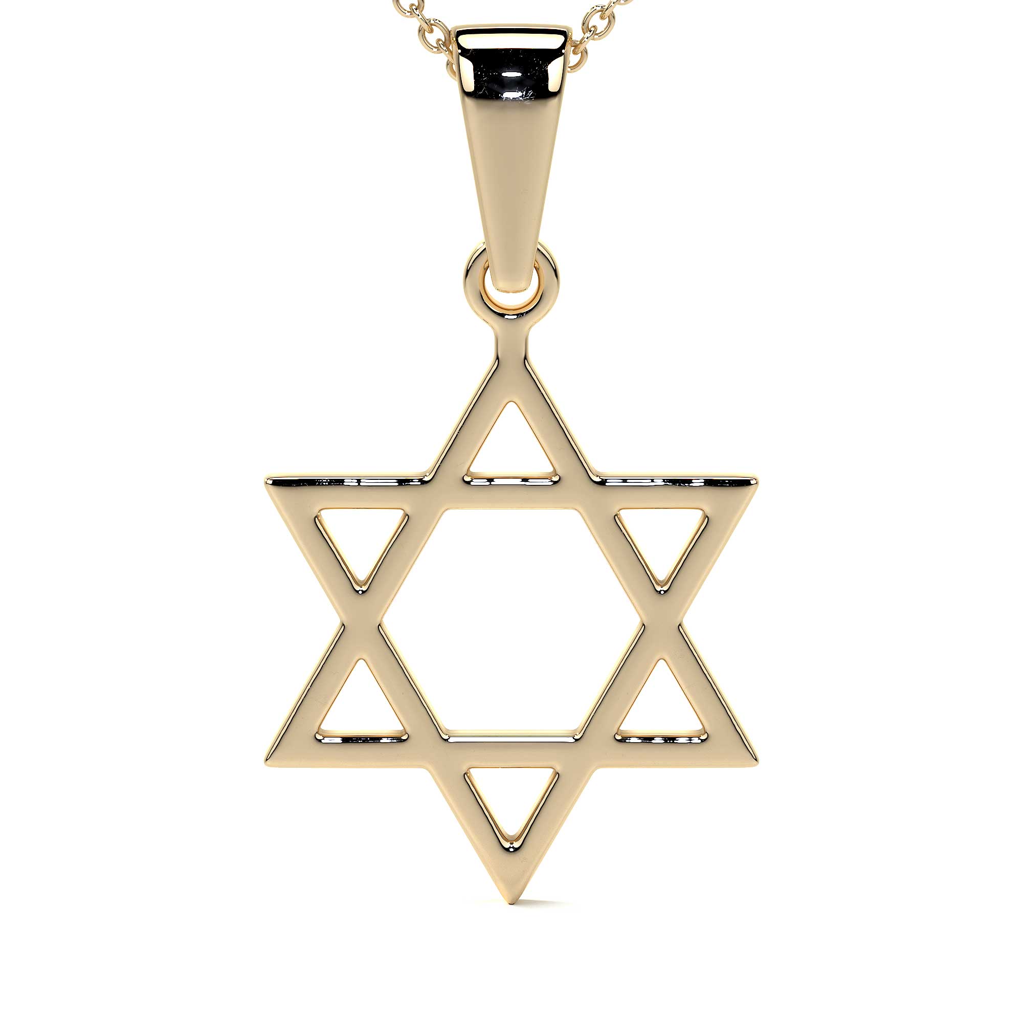 Collar Para Mujer De Oro De 10k De La Estrella De David Dorado