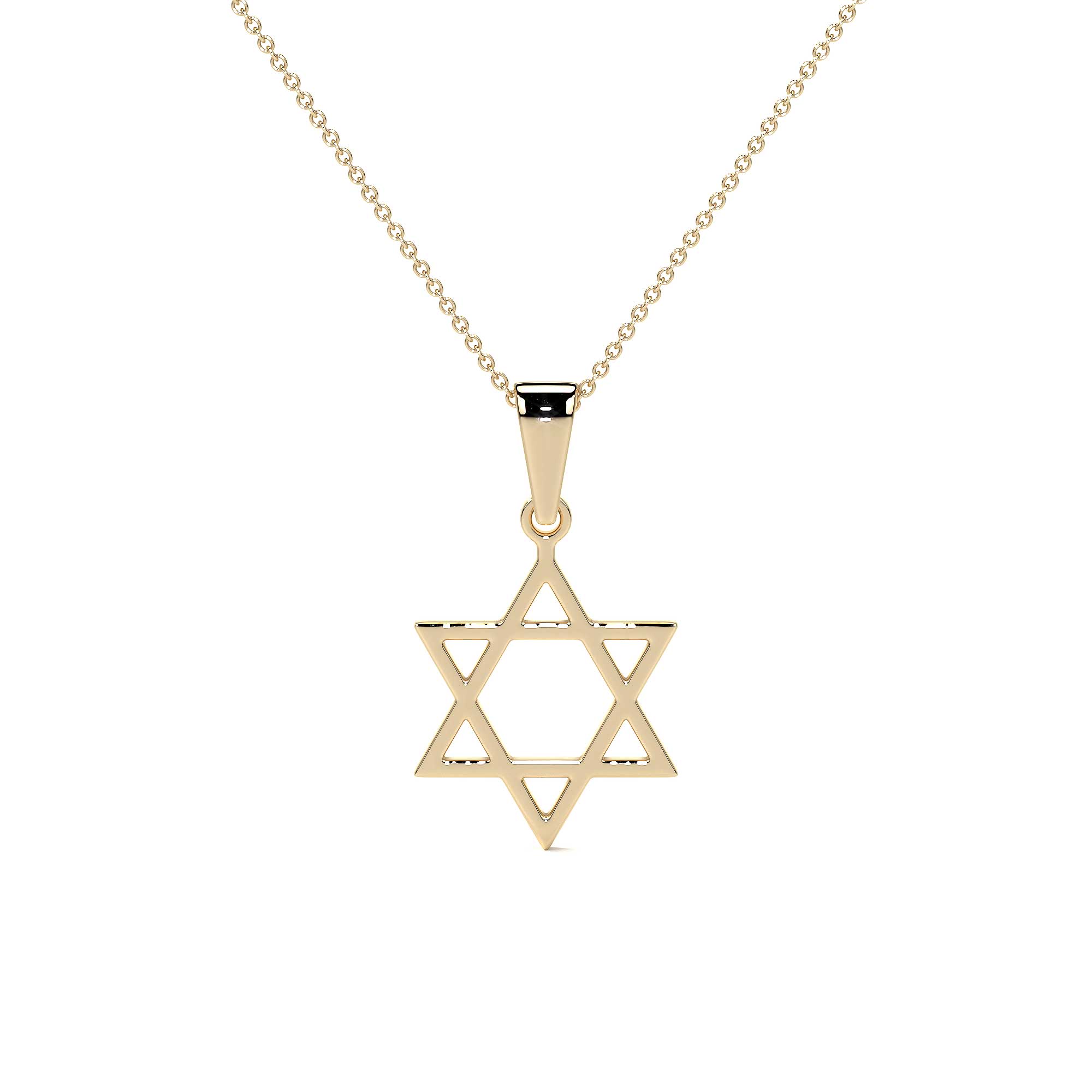 Collar Para Mujer De Oro De 10k De La Estrella De David Dorado