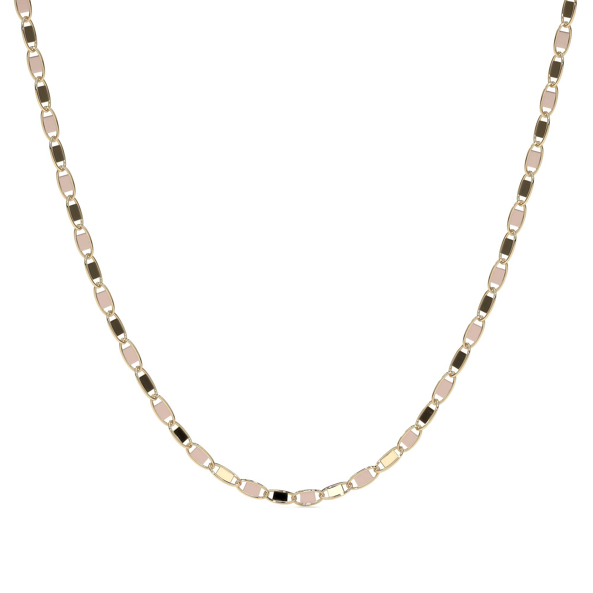 Cadena de Oro 14K Valentino 40cm | Collar de Oro Italiano con Broche de Argolla | Joyería Fina