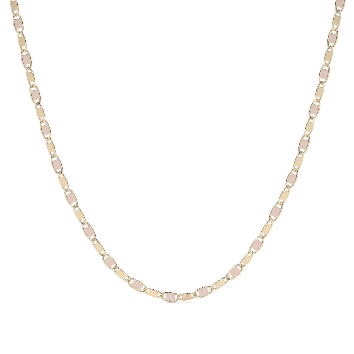 Cadena de Oro 14K Valentino 40cm | Collar de Oro Italiano con Broche de Argolla | Joyería Fina