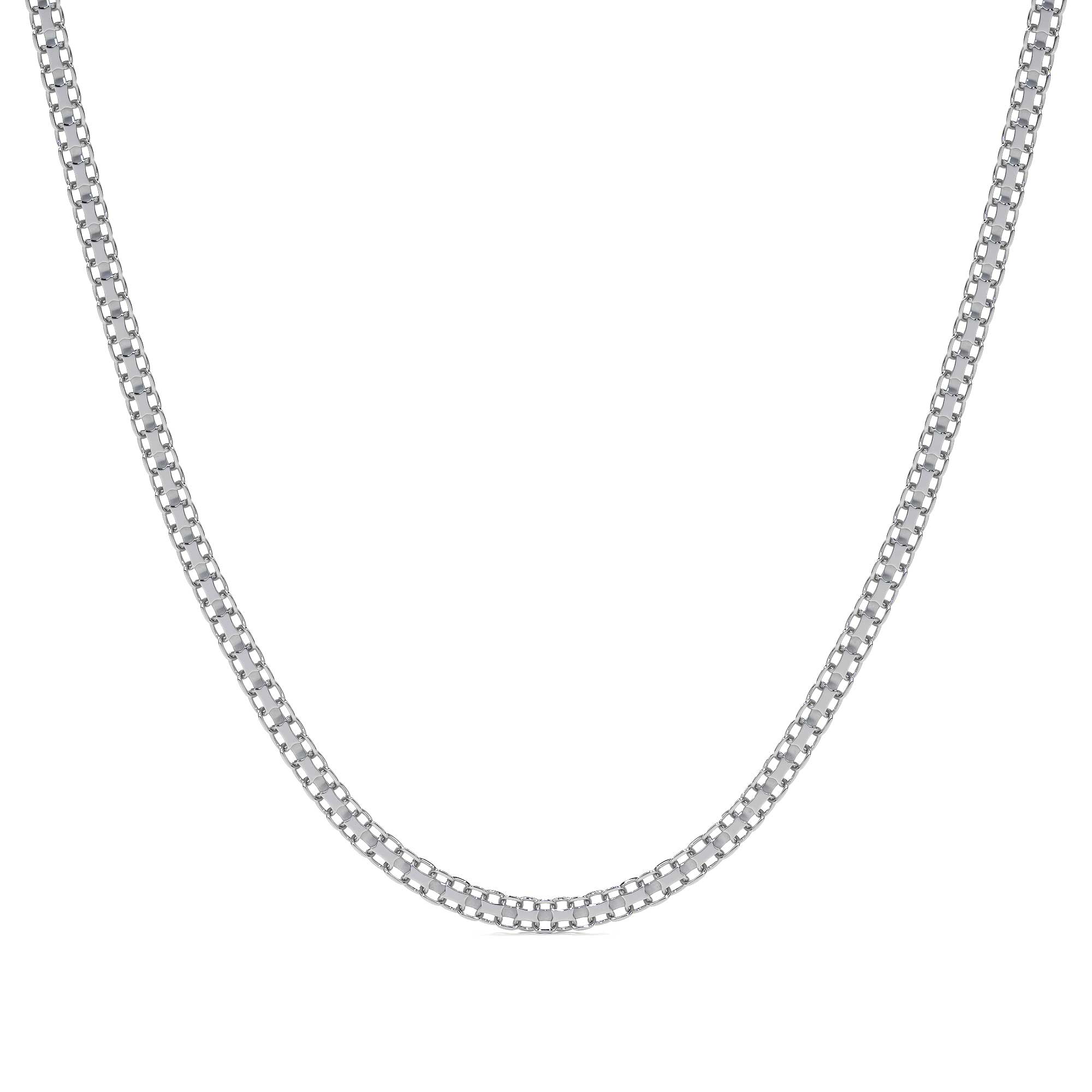 Cadena De Plata 925 Bizantina De 50 Cm Calibre 2.4 Mm