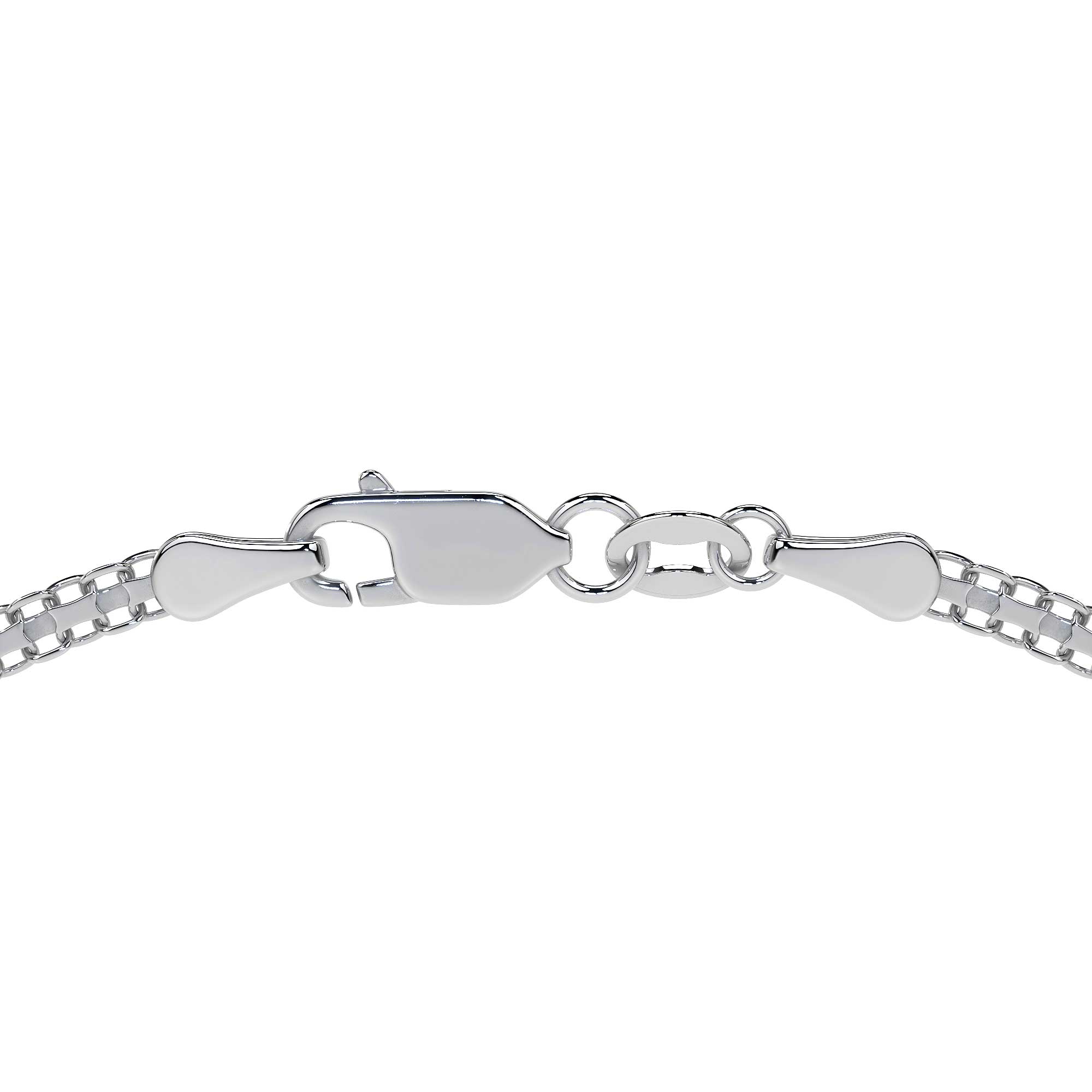 Cadena De Plata 925 Bizantina De 50 Cm Calibre 2.4 Mm
