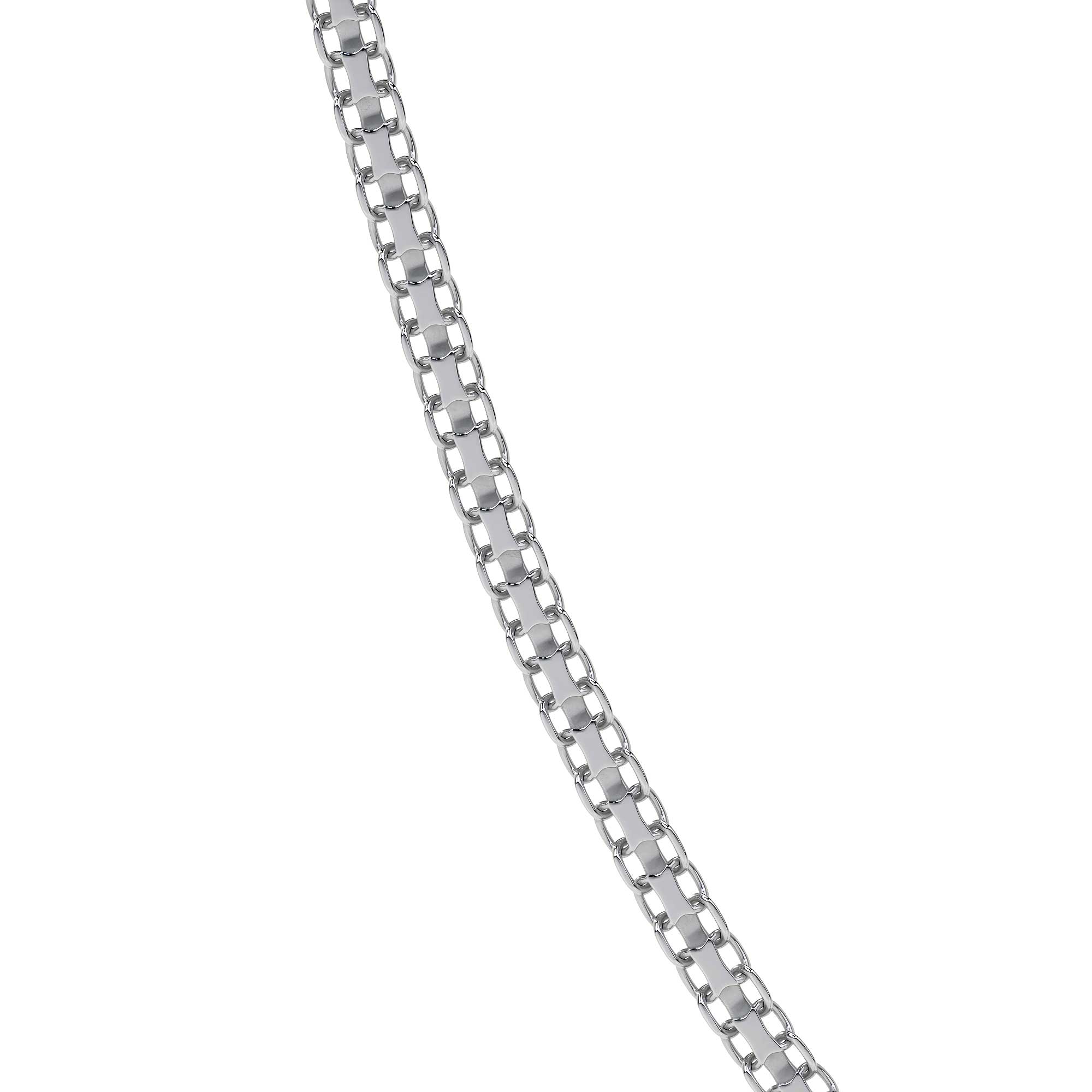 Cadena De Plata 925 Bizantina De 50 Cm Calibre 2.4 Mm