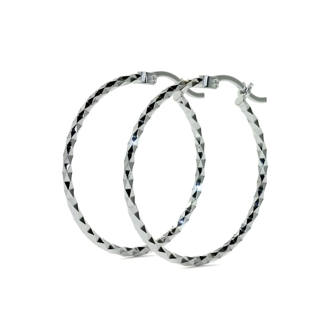 Arete Arracada Diamantada De Plata Ley 925 Para Mujer Confeti