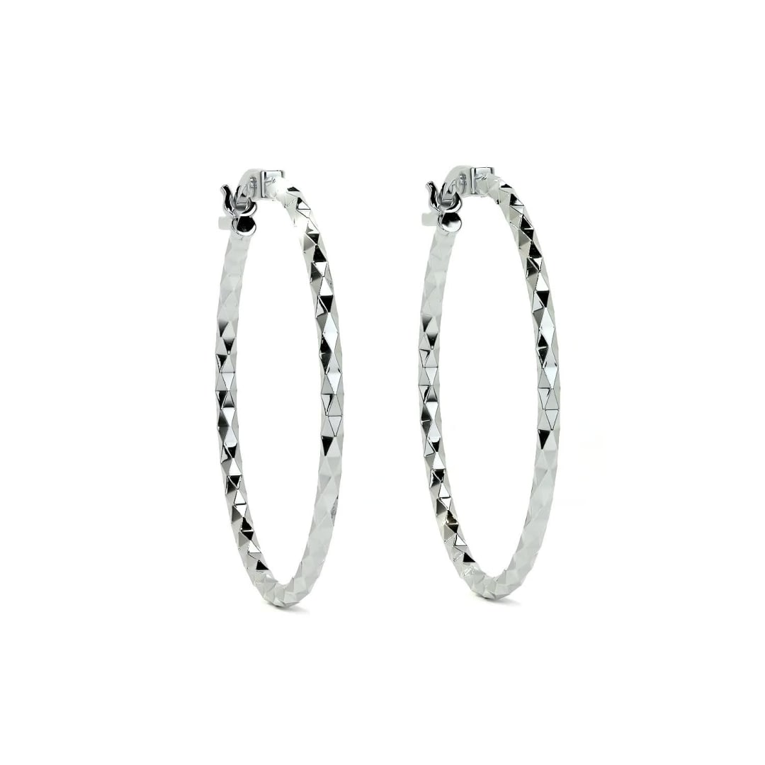 Arete Arracada Diamantada De Plata Ley 925 Para Mujer Confeti